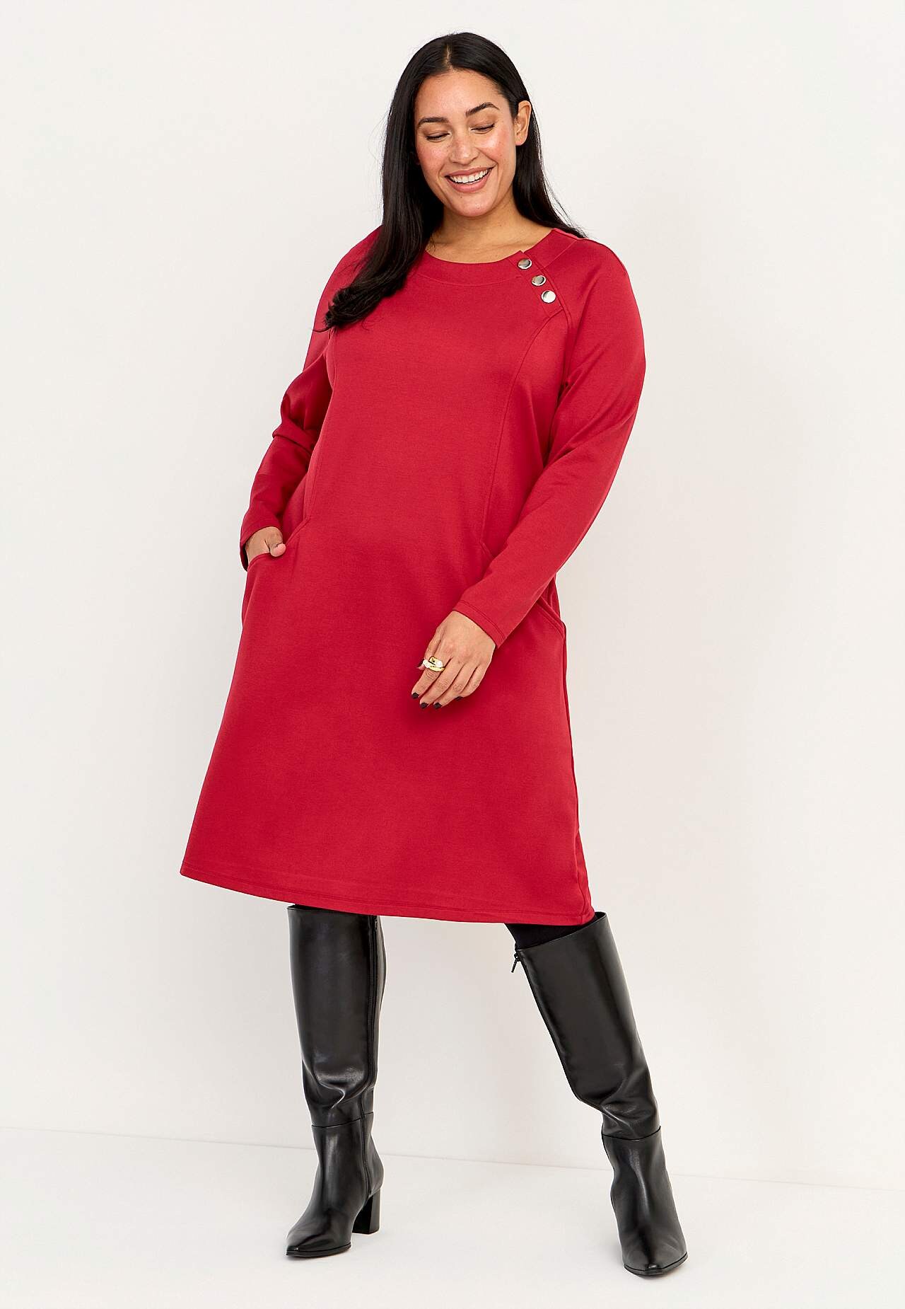 Jerseykleid mit Knopfdekoration Sandra