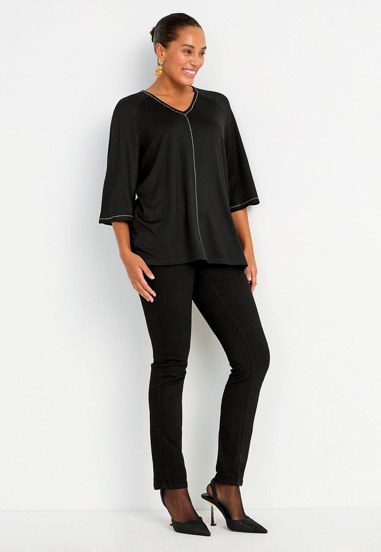Jersey-Top mit Strass-Details Barbara
