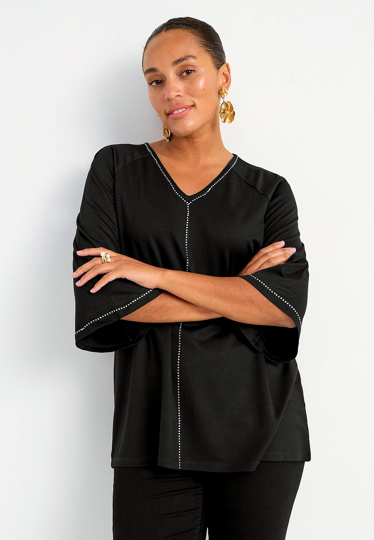 Jersey-Top mit Strass-Details Barbara