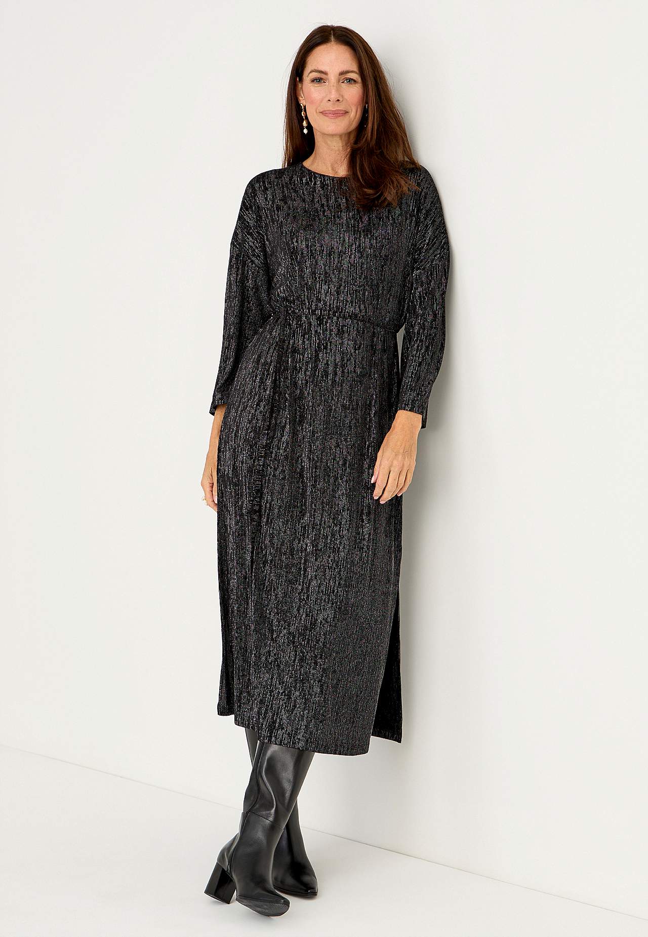 Glänzendes Jerseykleid