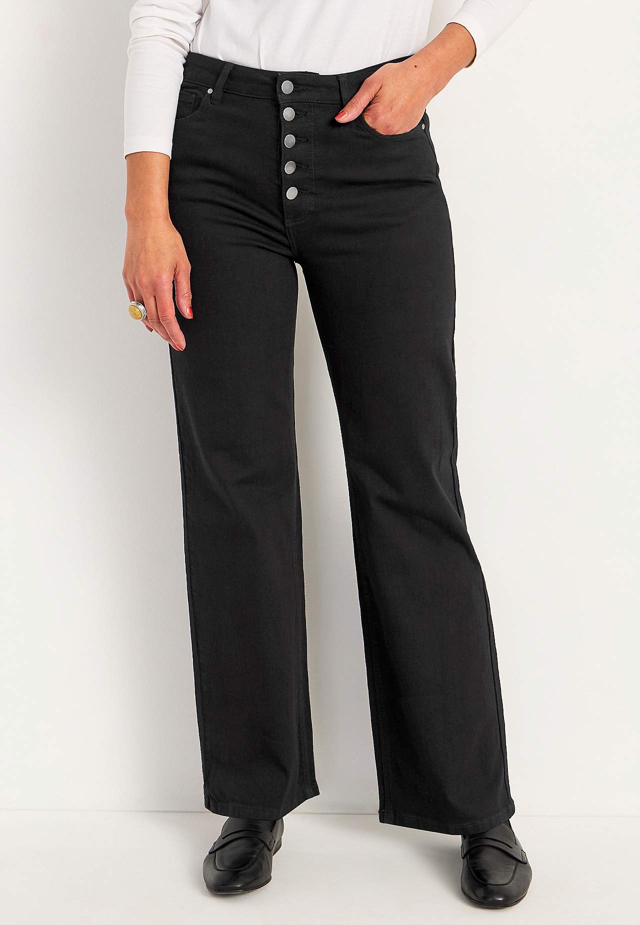 Stretch-Jeans mit hoher Taille