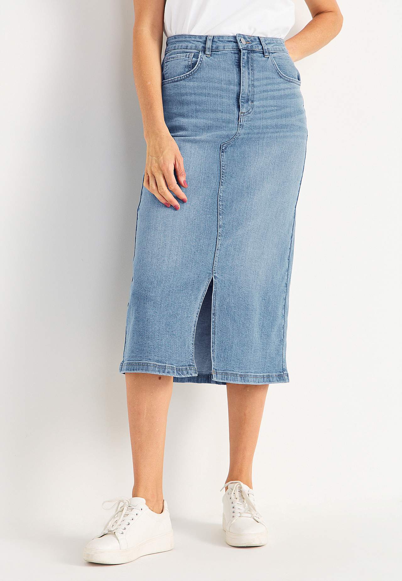 Jeansrock mit Schlitz vorne