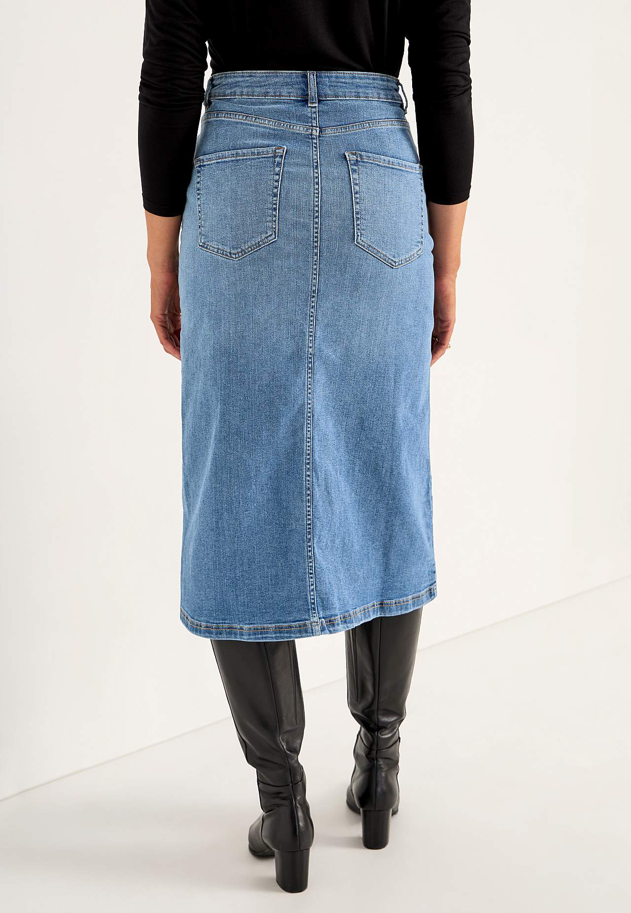 Jeansrock mit Schlitz vorne