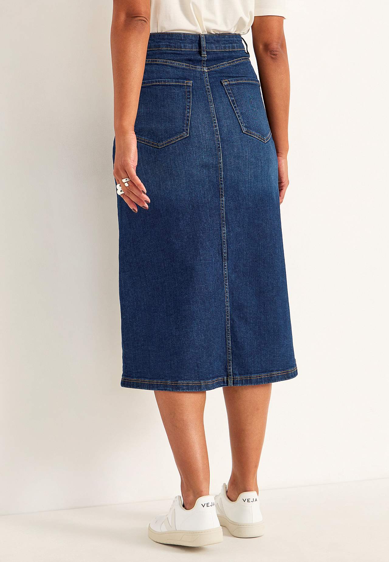 Jeansrock mit Schlitz vorne