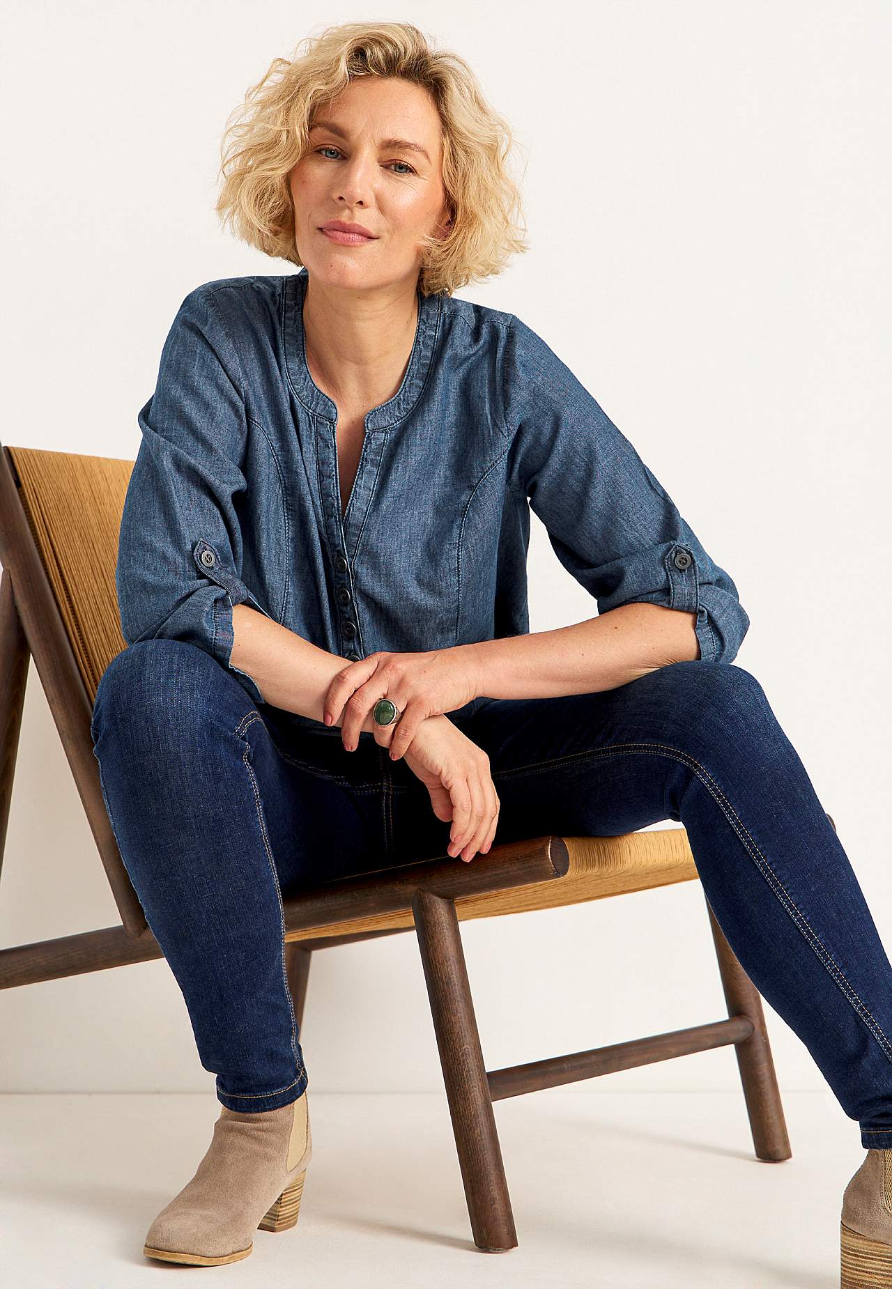 Denim-Tunika mit Taschen