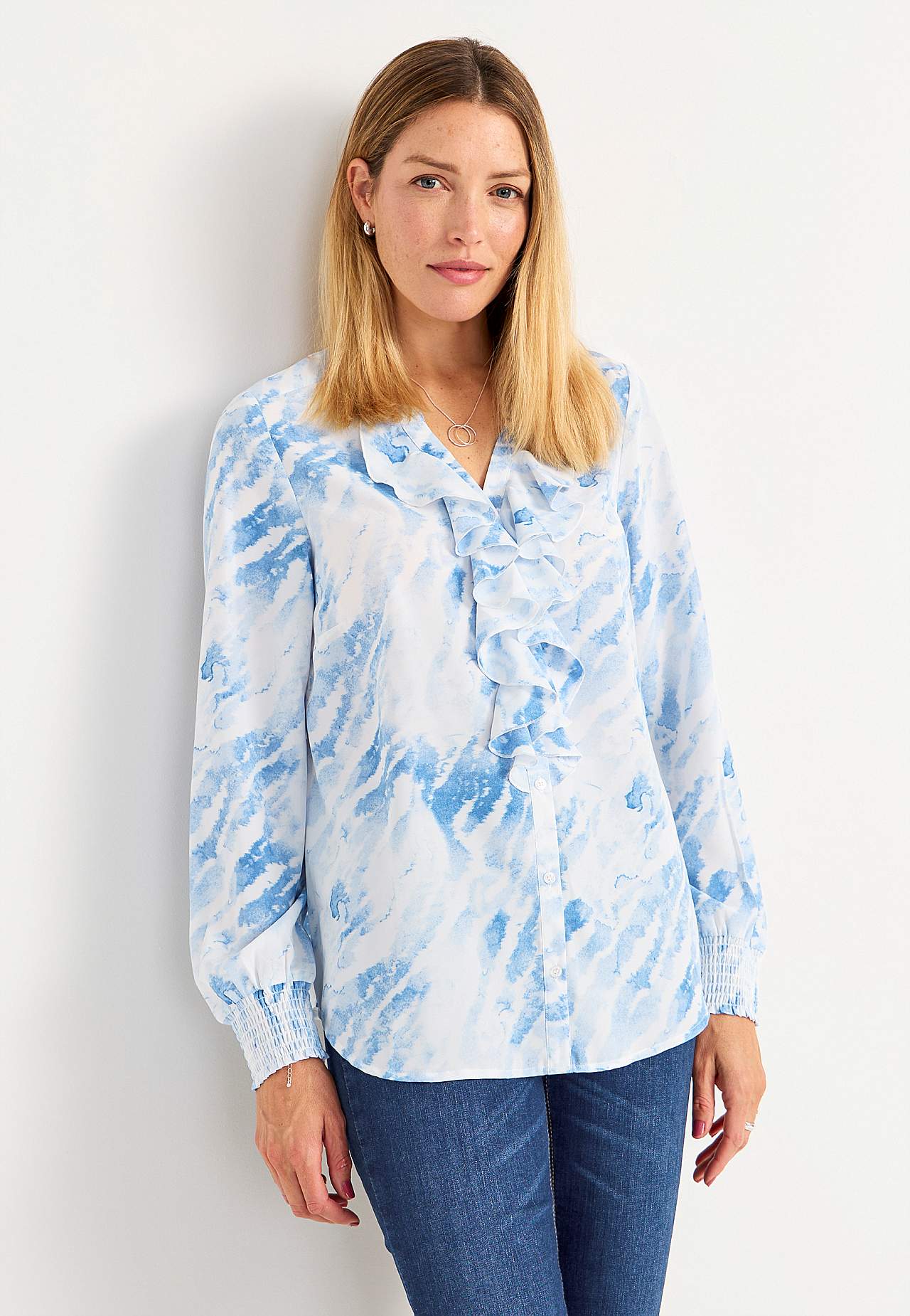 Bluse mit Rüsche Alva