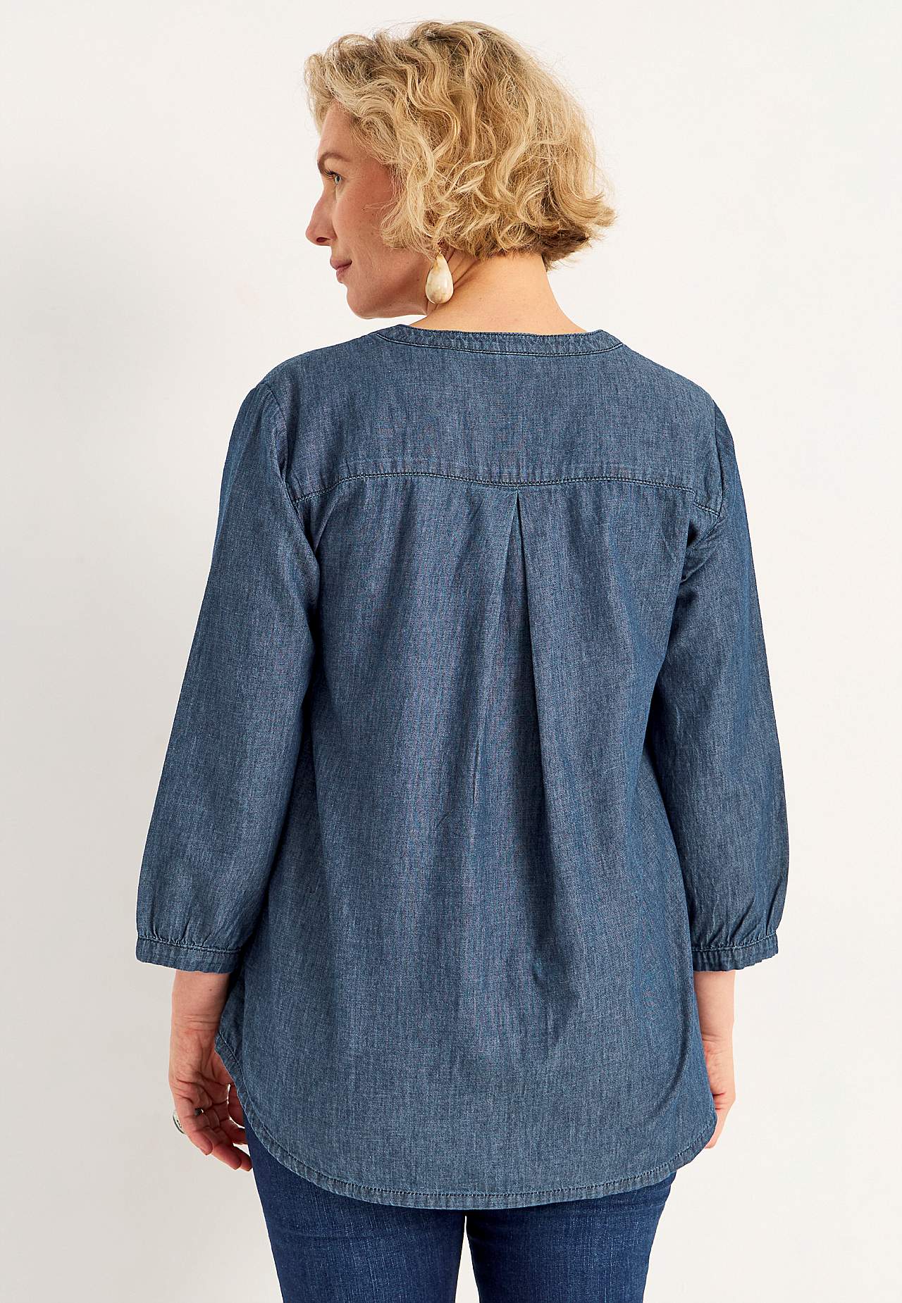 Jeansbluse mit Brusttasche