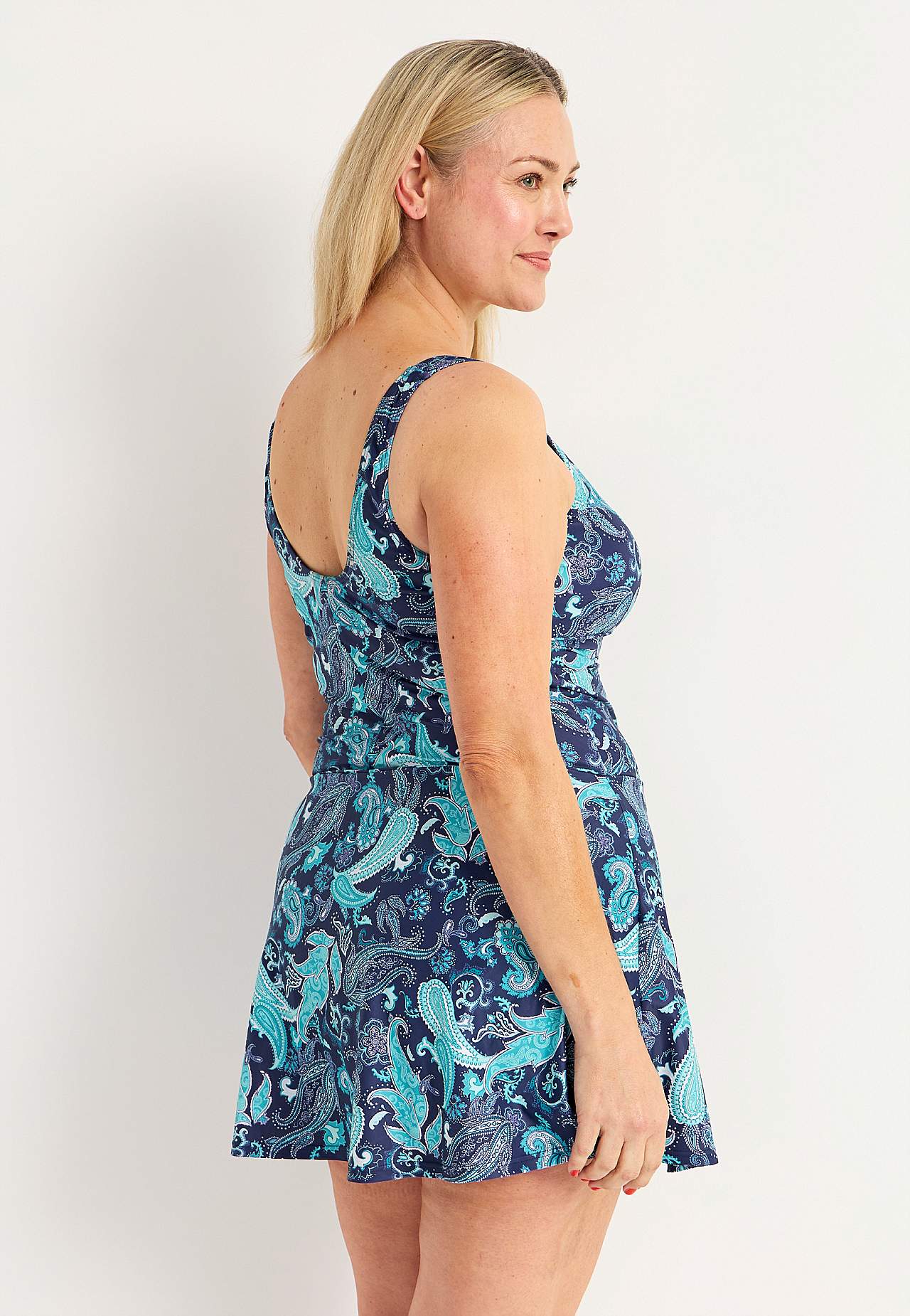 Badeanzug-Kleid mit einem Allover-Muster