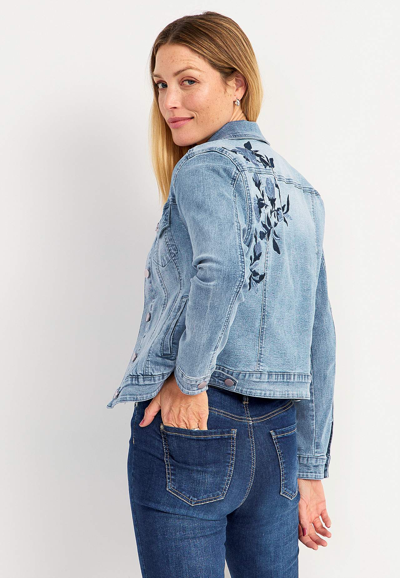 Jeansjacke mit Stickereien Emmy