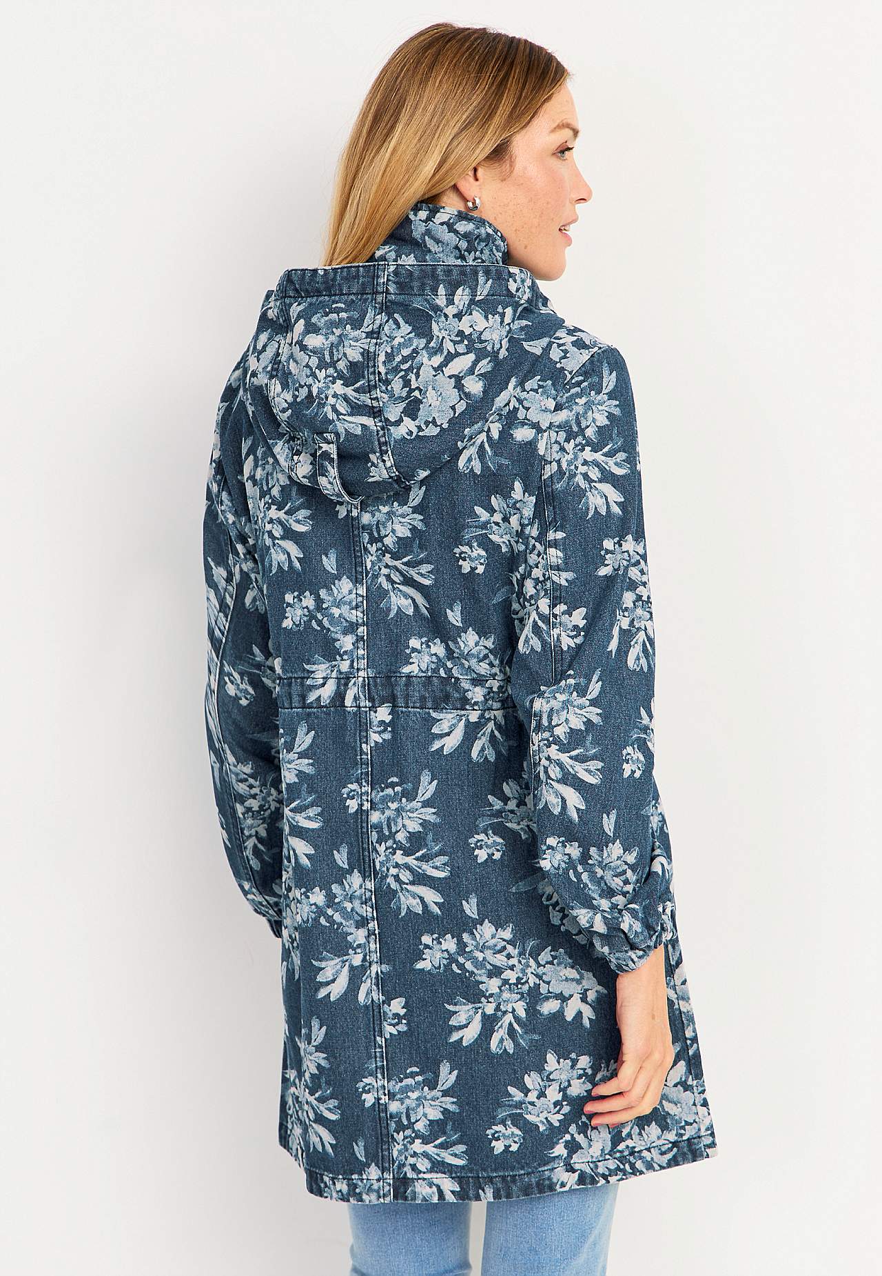 Gemusterte Parka aus Denim
