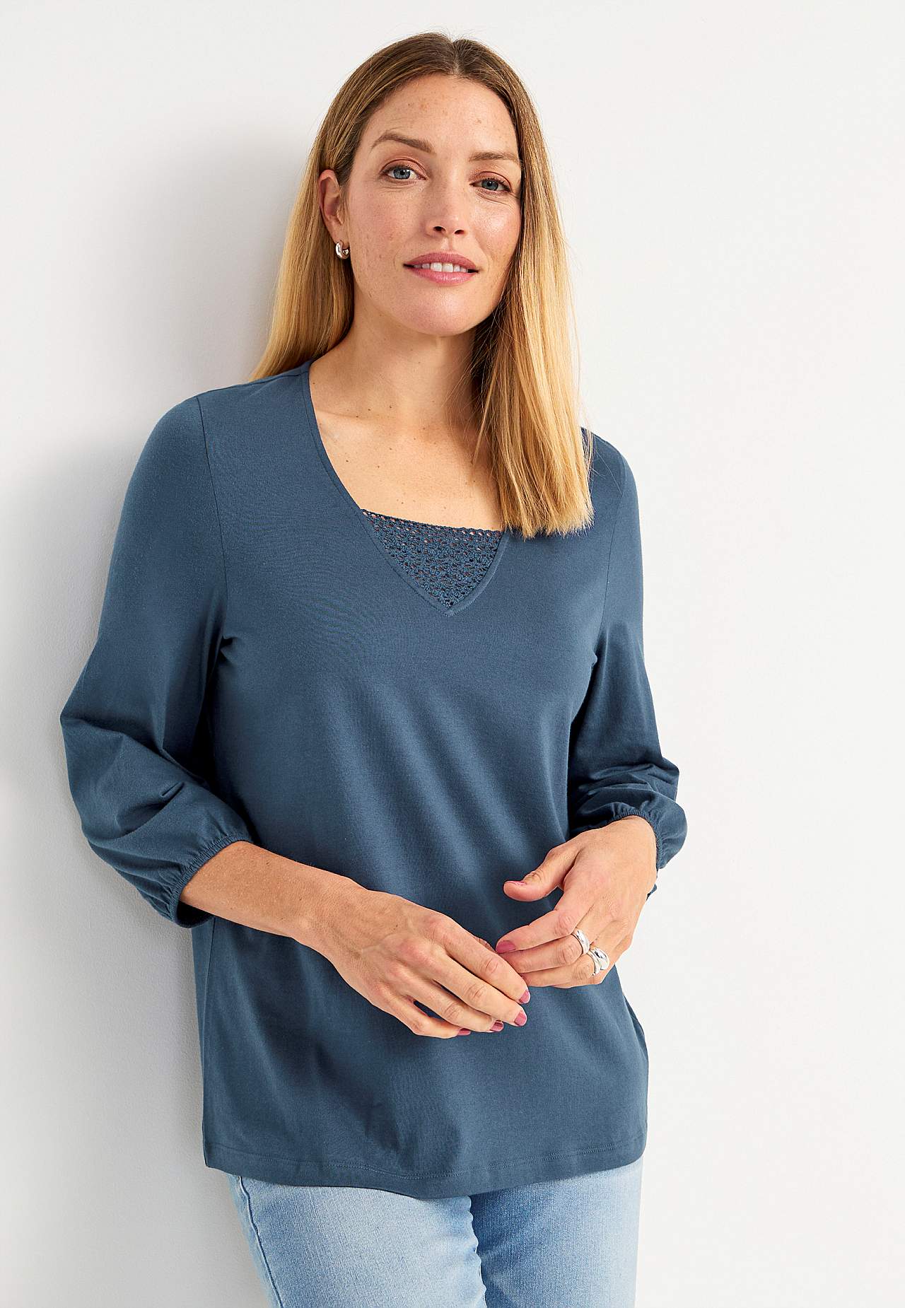 Jersey-Top mit Spitze Grace