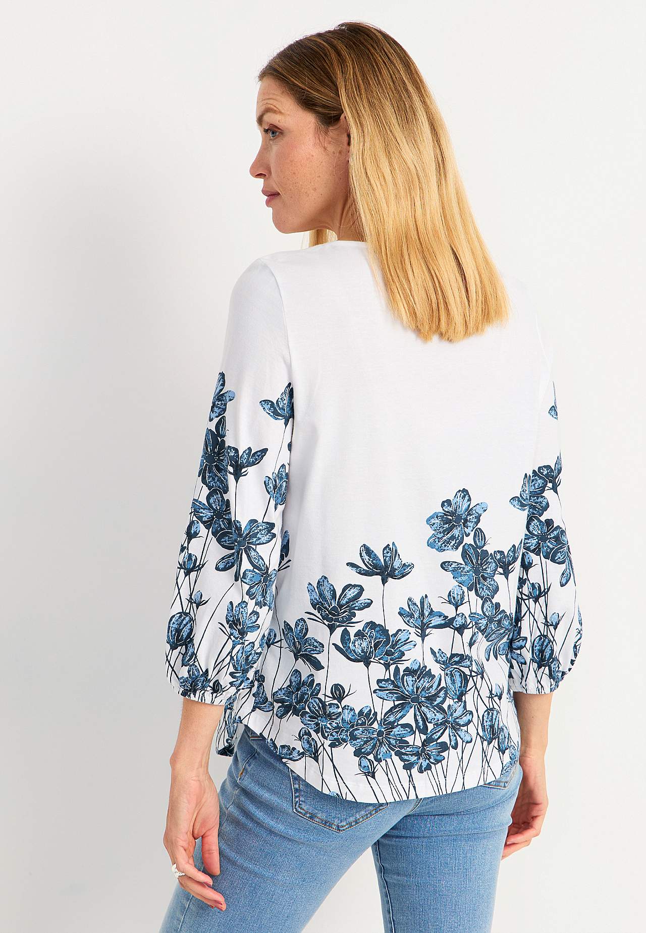 Jersey-Top mit einem Blumen-Muster Engla