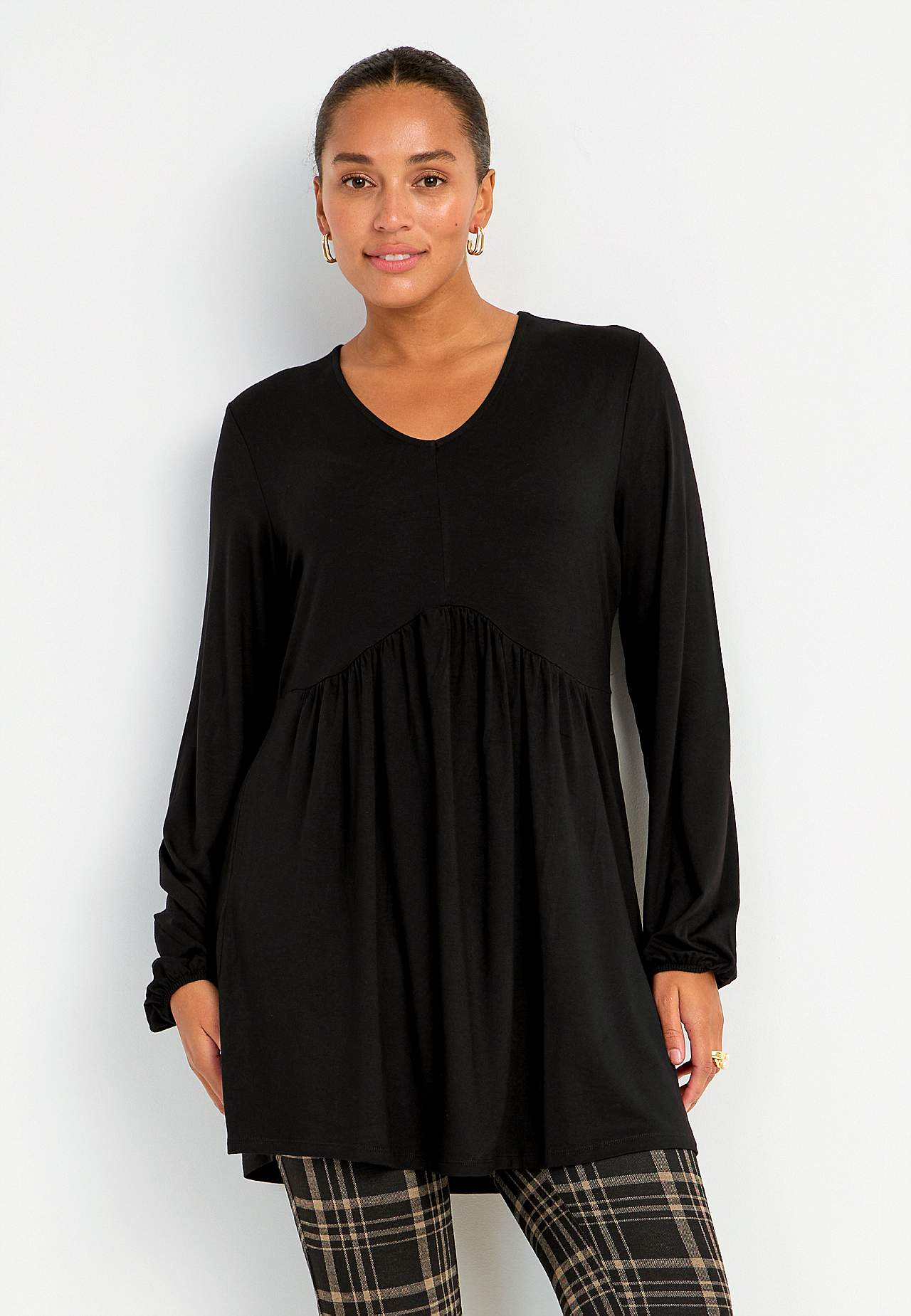 Langärmlige Jersey-Tunika