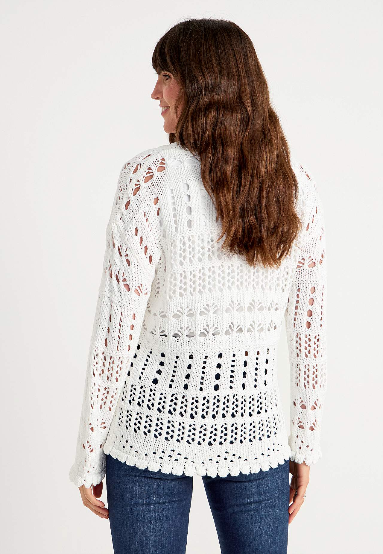Strickpullover mit Lochmuster