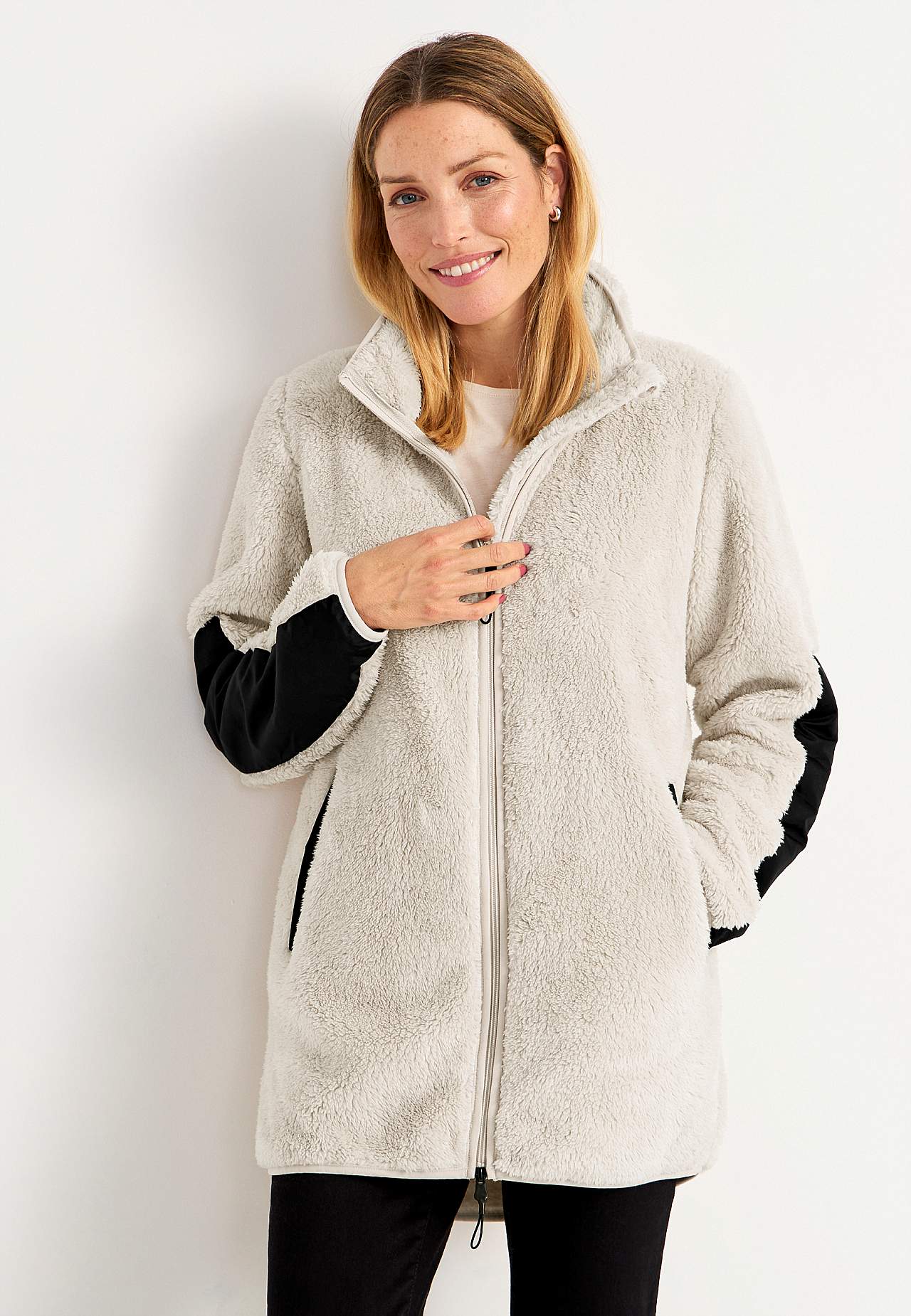 Lange Fleecejacke