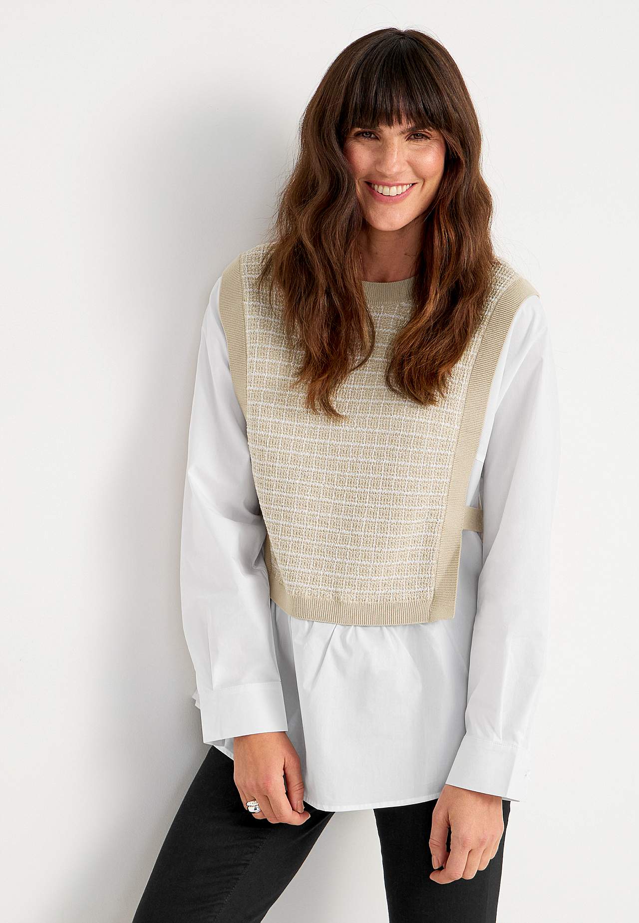 Hemd mit genähtem Pullover