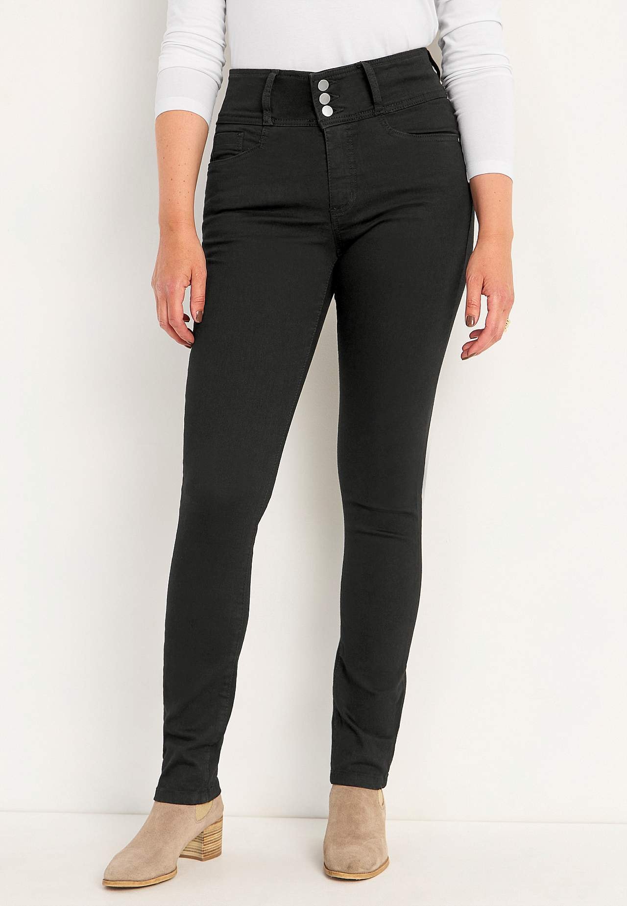 Schmale Jeans mit hohem Schnitt - drei Längen