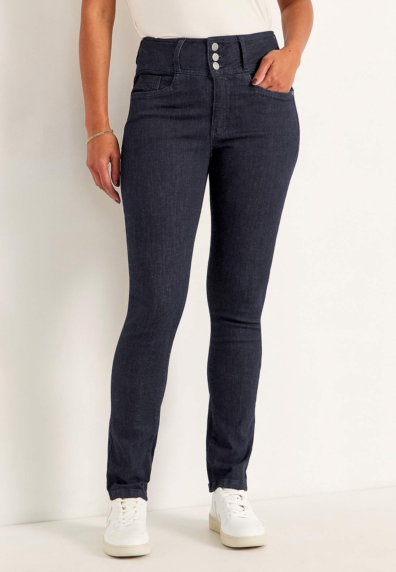 Schmale Jeans mit hohem Schnitt - drei Längen