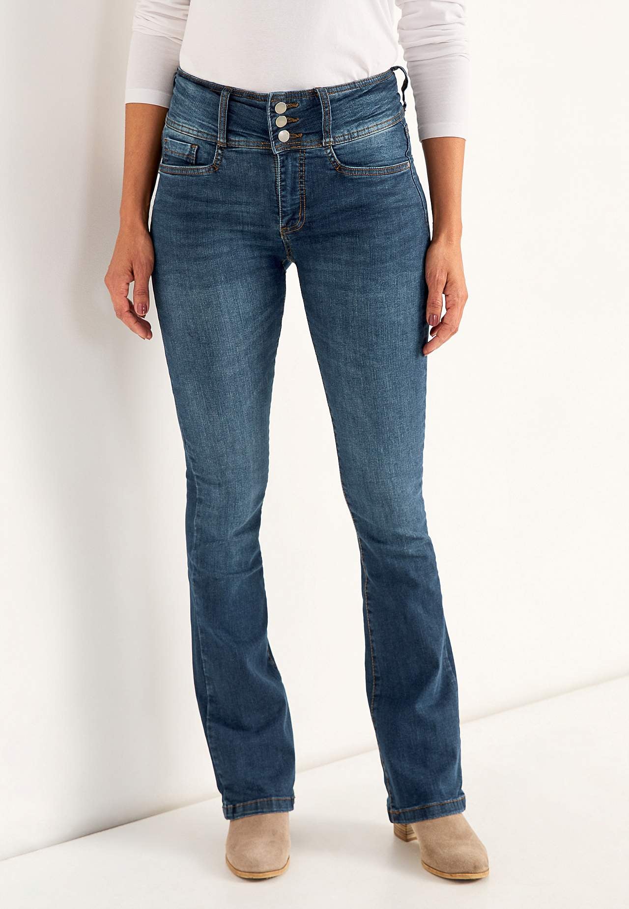 Bootcut-Jeans mit hohem Bund Jennifer