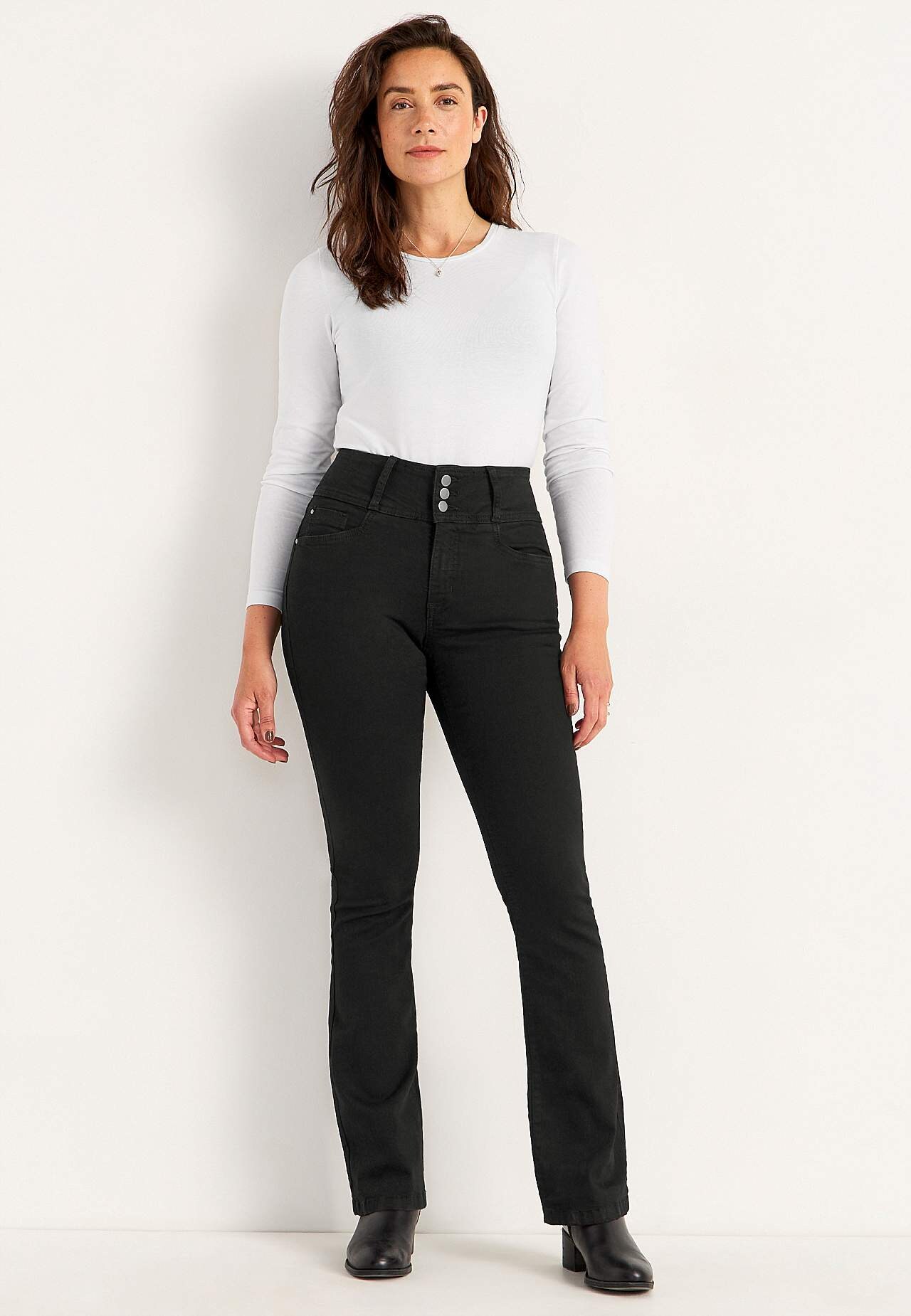 Bootcut-Jeans mit hohem Bund