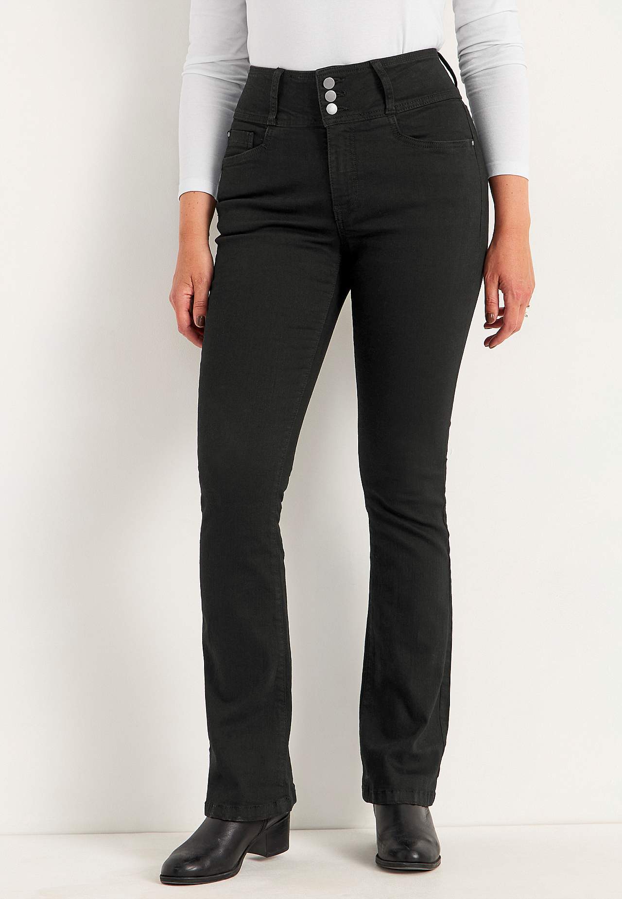 Bootcut-Jeans mit hohem Bund
