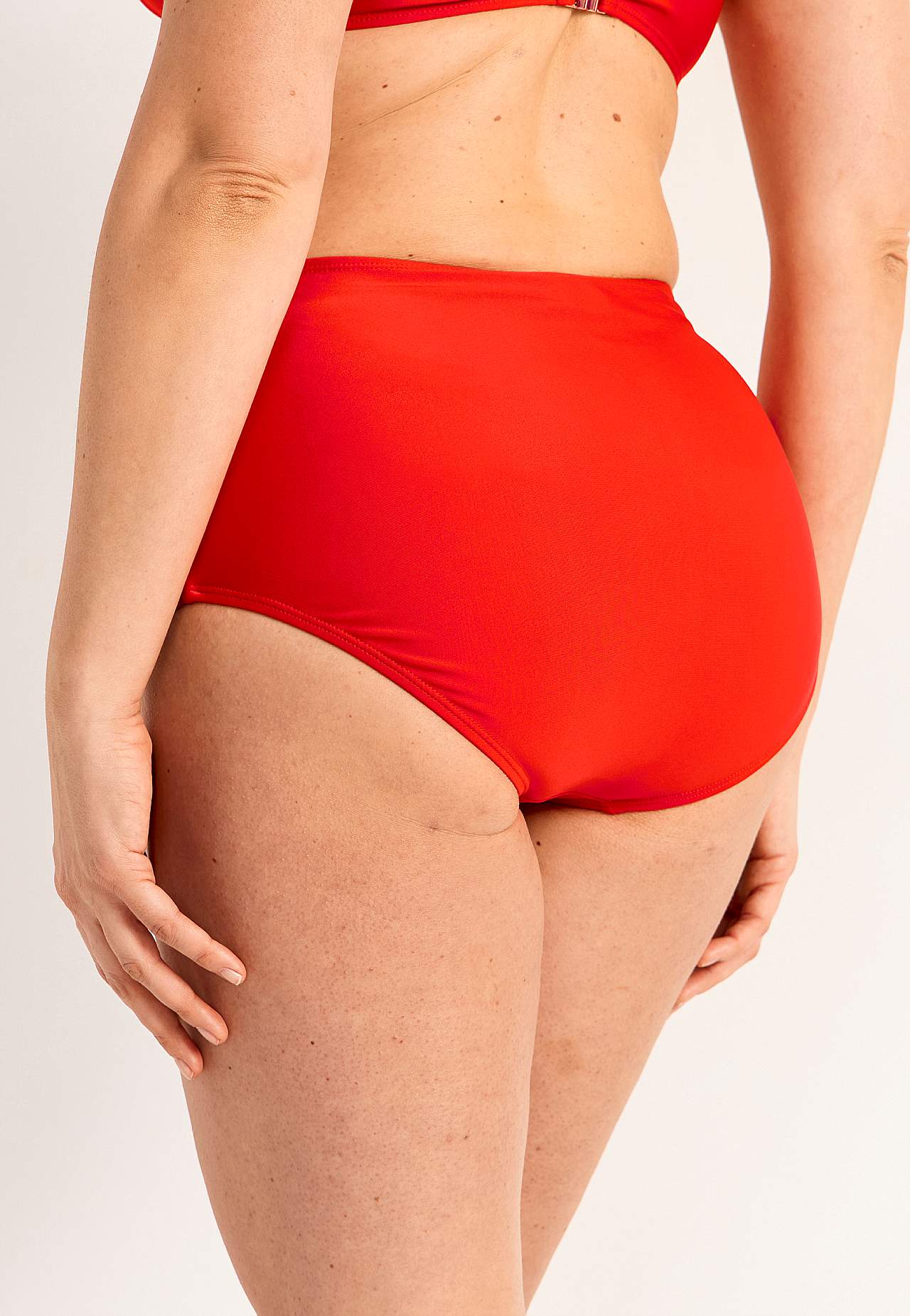 Einfarbiger Bikini-Unterteil mit hohem Bund