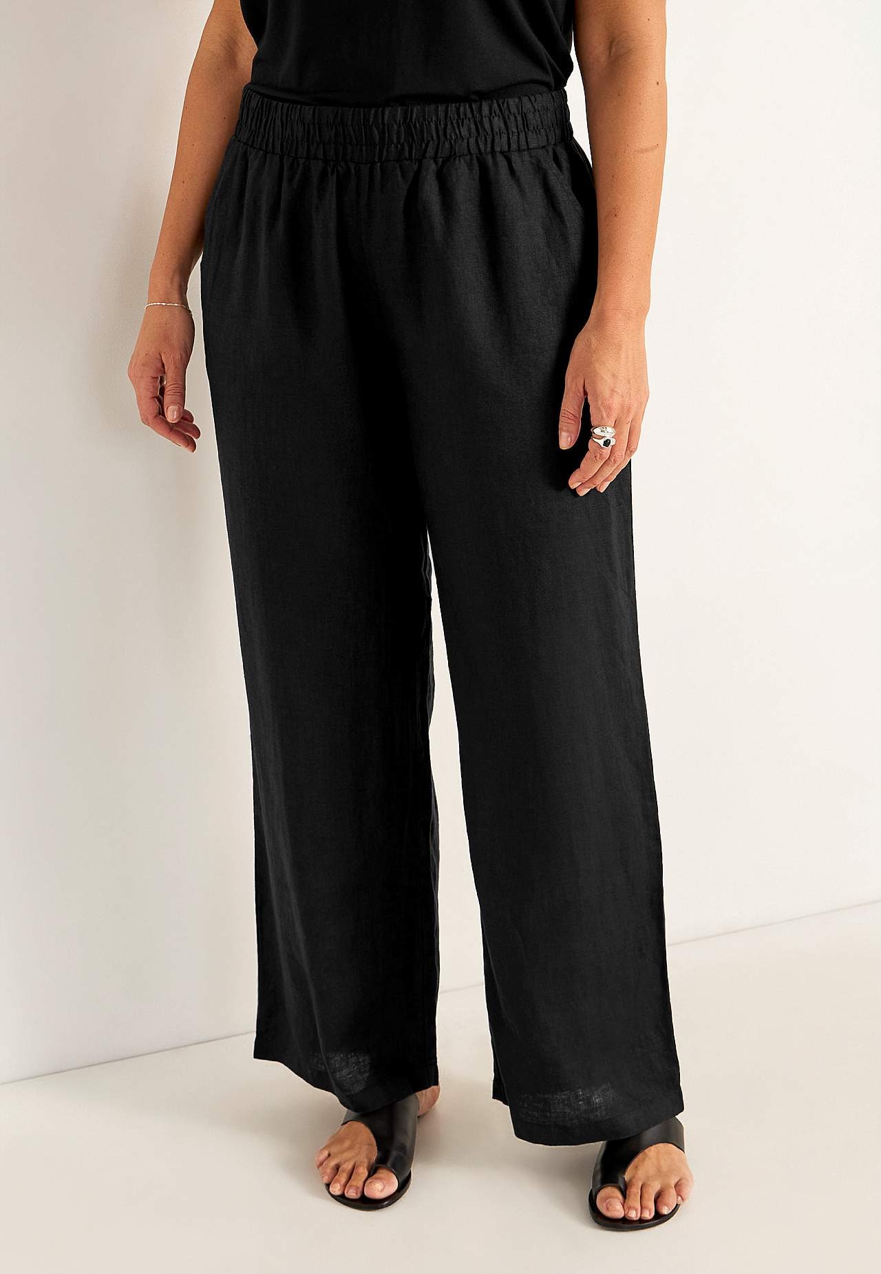 Leinenhose Premium mit breiten Beinen
