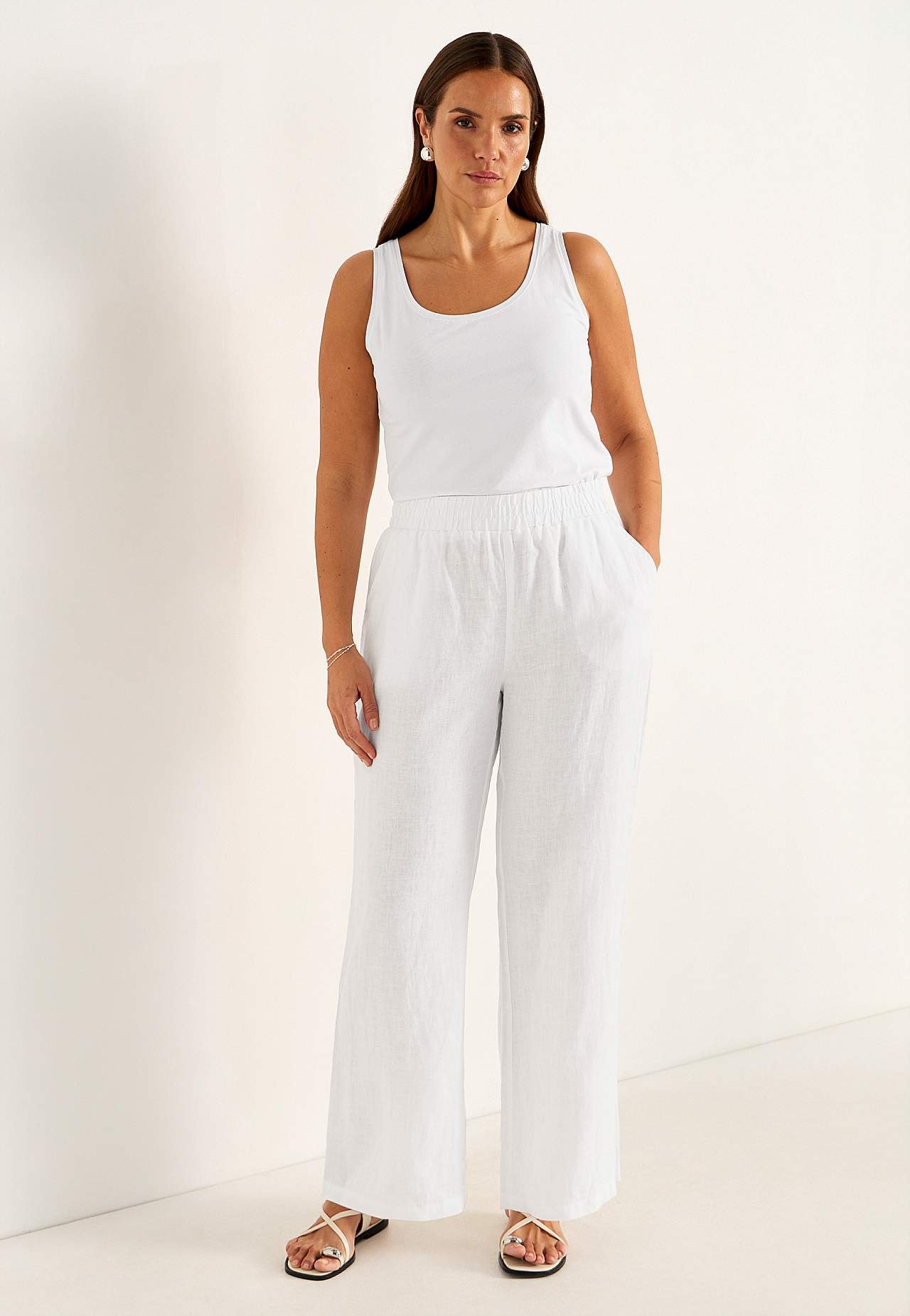 Leinenhose Premium mit breiten Beinen