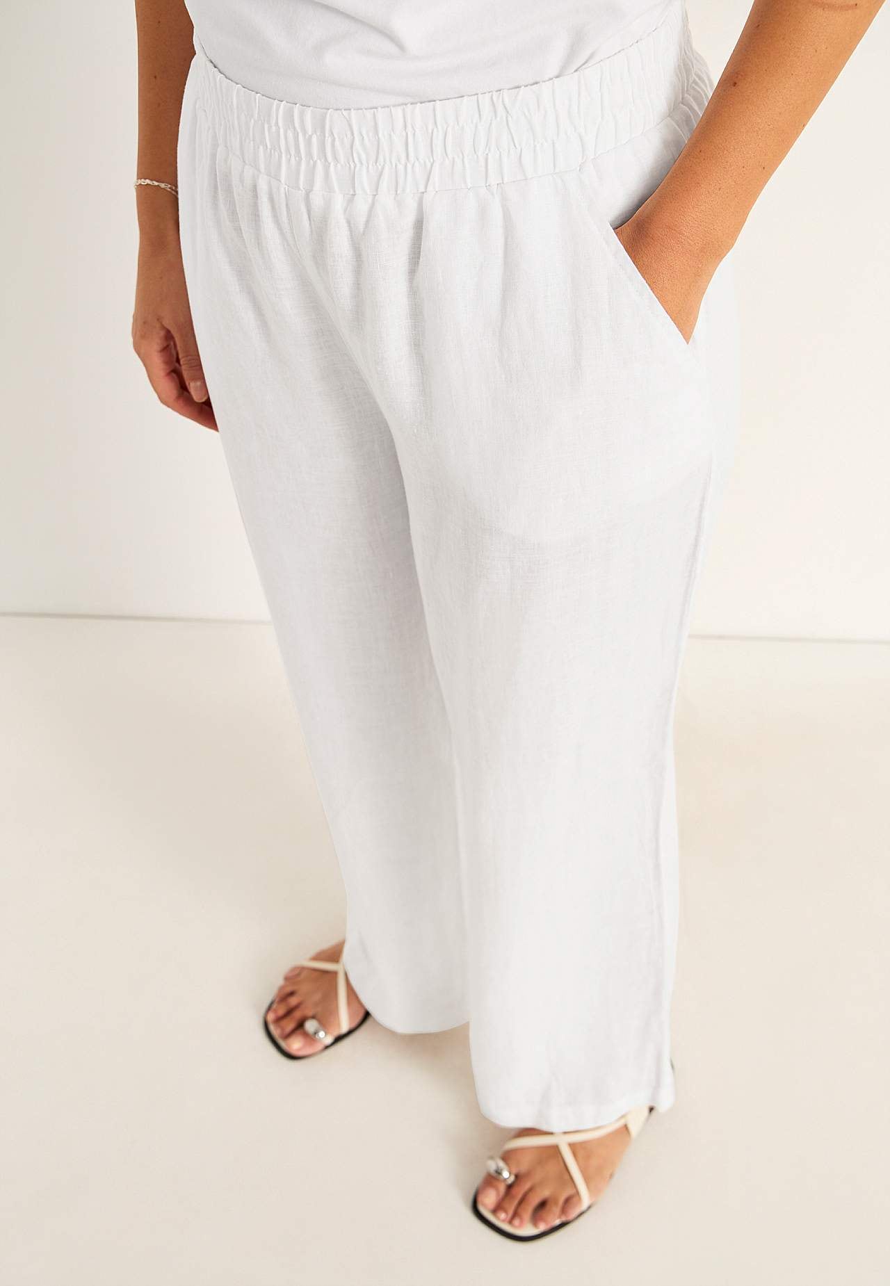 Leinenhose Premium mit breiten Beinen