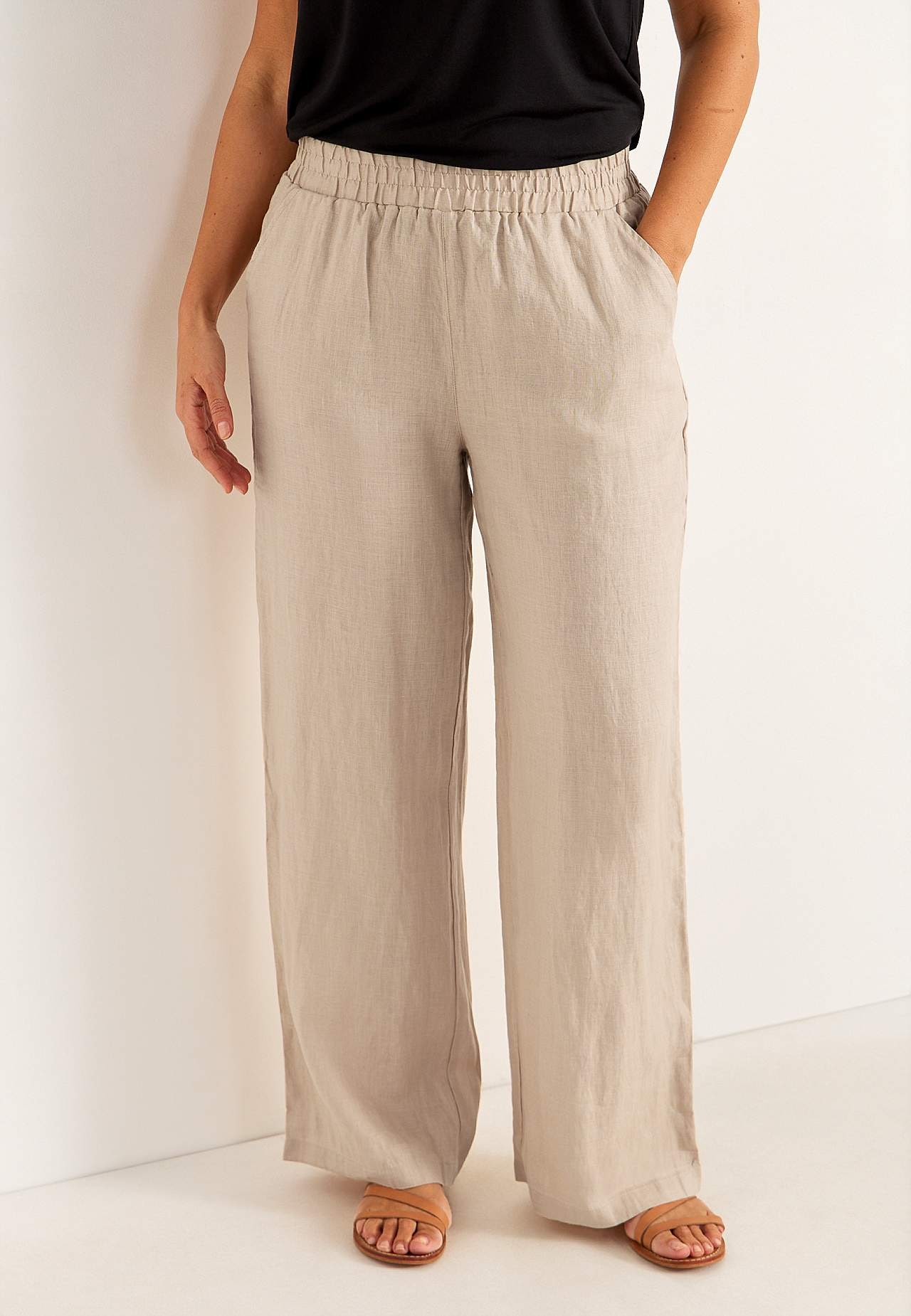 Leinenhose Premium mit breiten Beinen