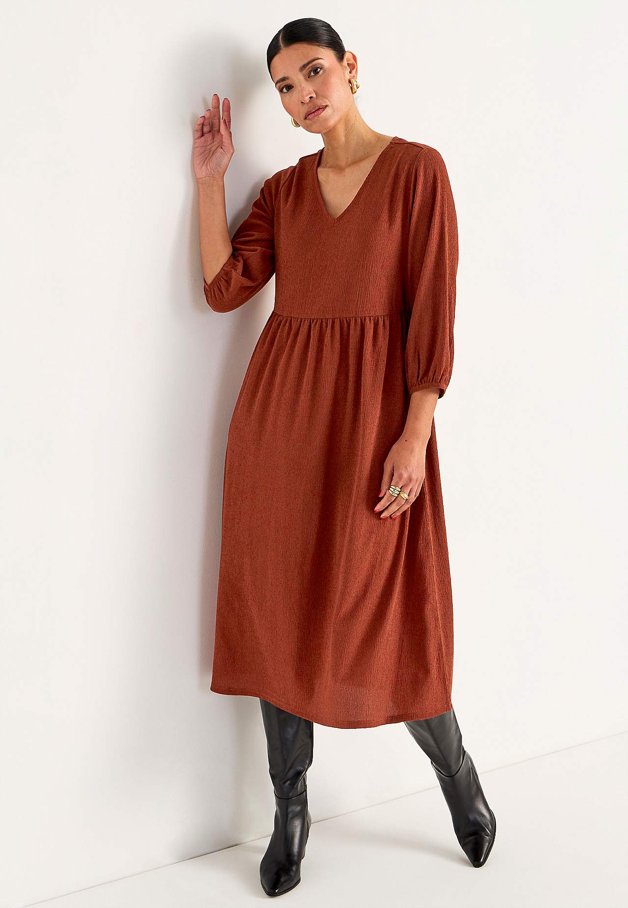 Jerseykleid mit Strukturmuster