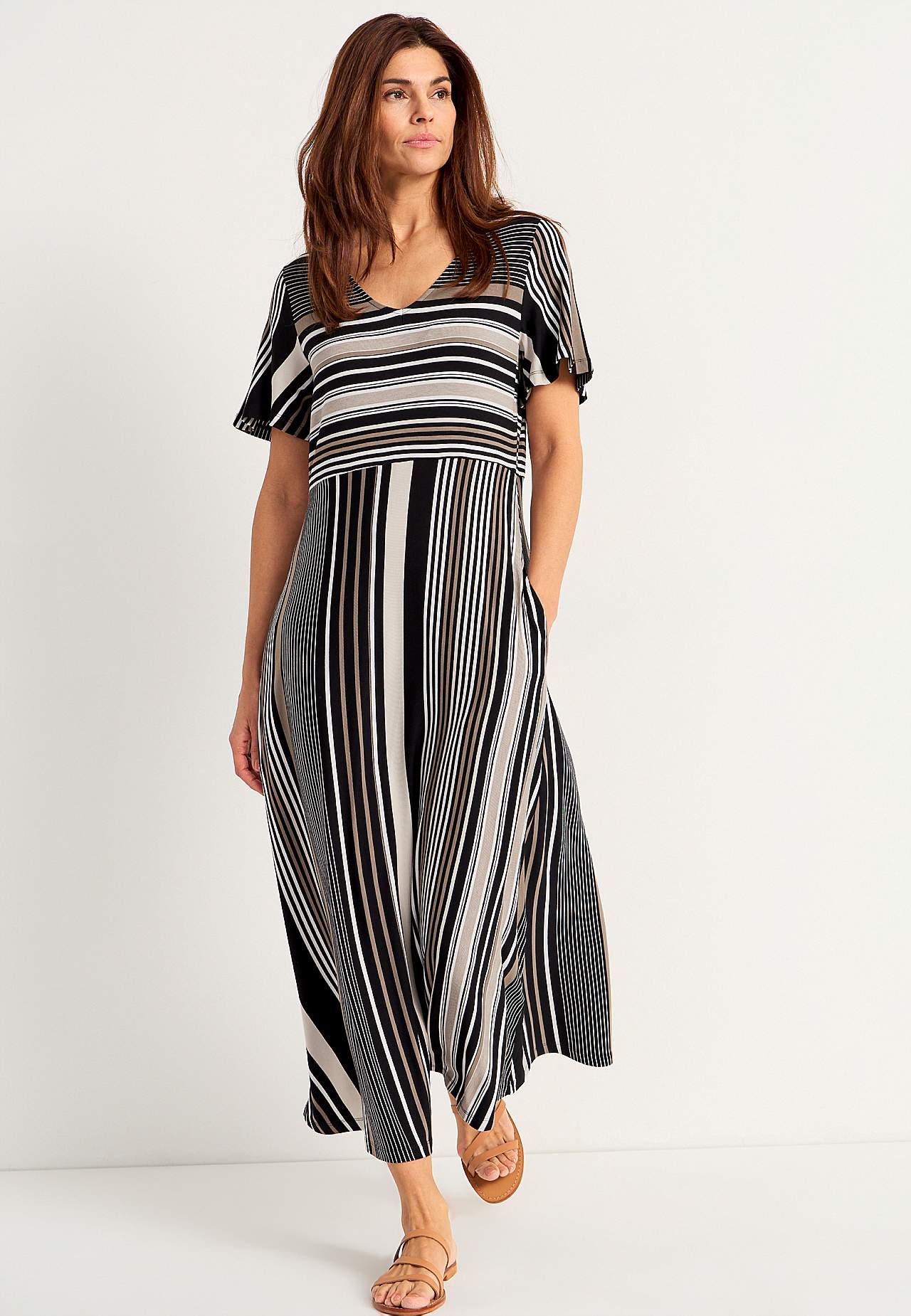 Gestreiftes Viskosekleid
