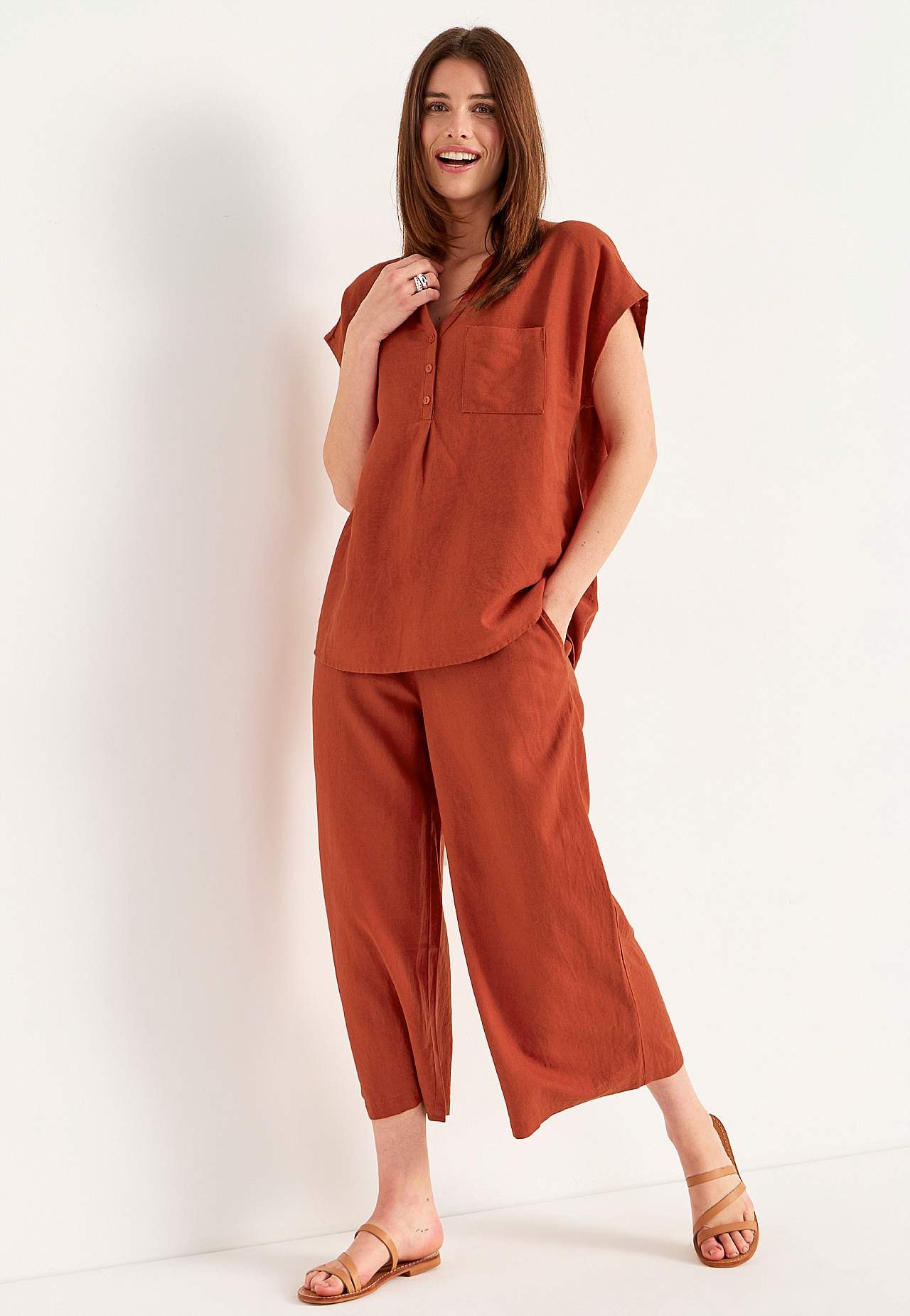 Culotte aus Leinen-Mix Lisette