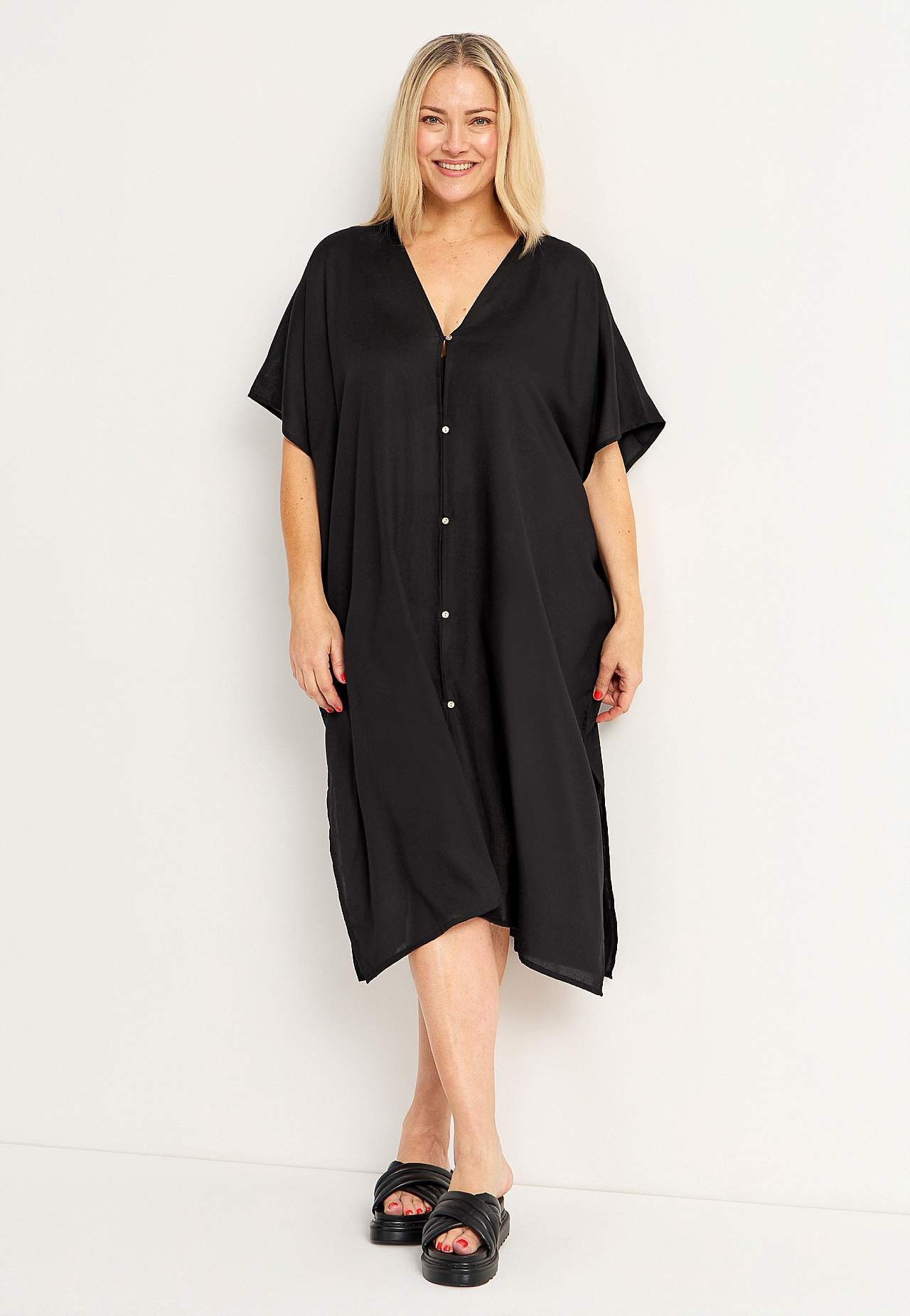 Strand-Kaftan mit Knöpfen