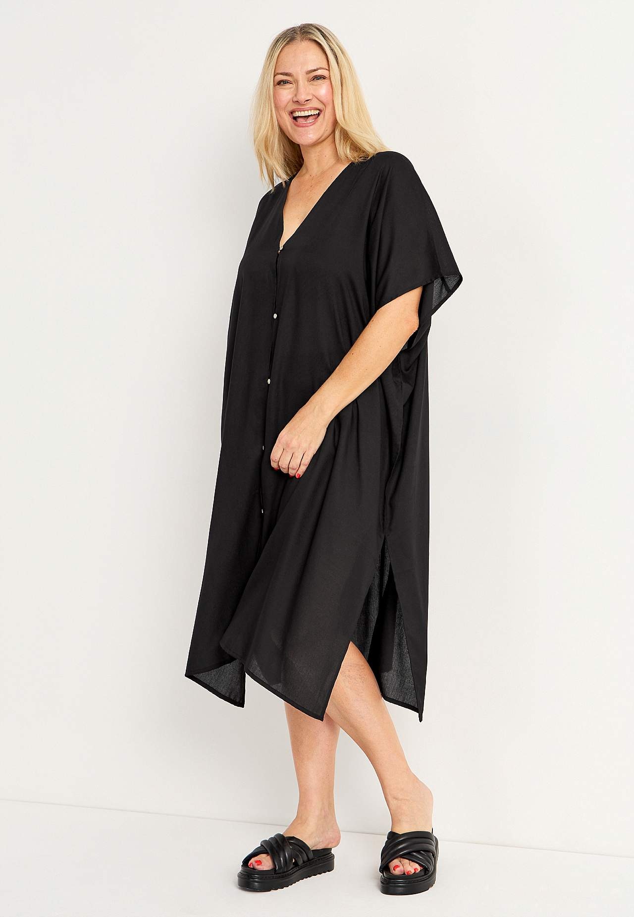 Strand-Kaftan mit Knöpfen