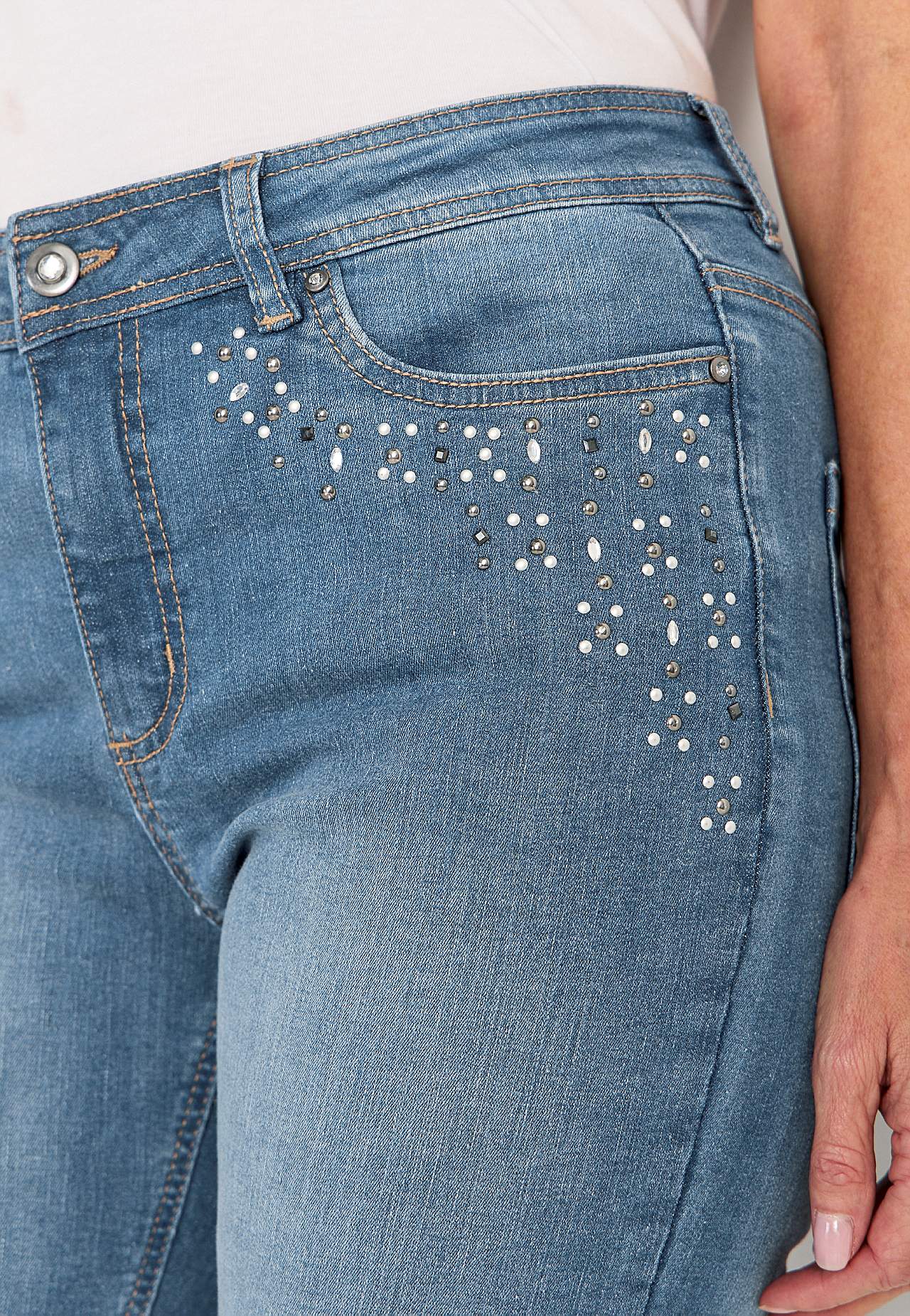 Knöcheljeans mit Perlen und Strass Johanna