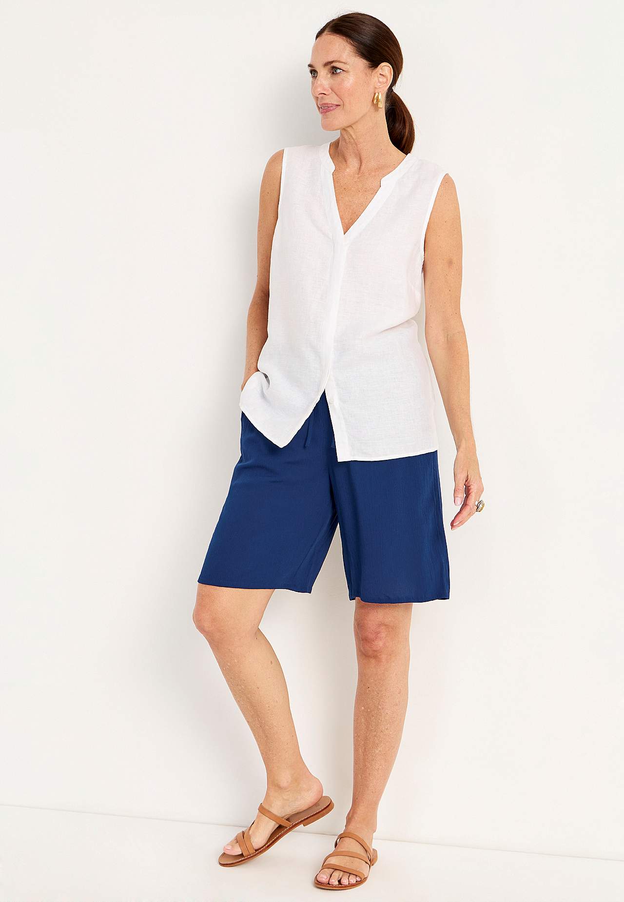 Shorts aus Qualität aus Krepp Mia