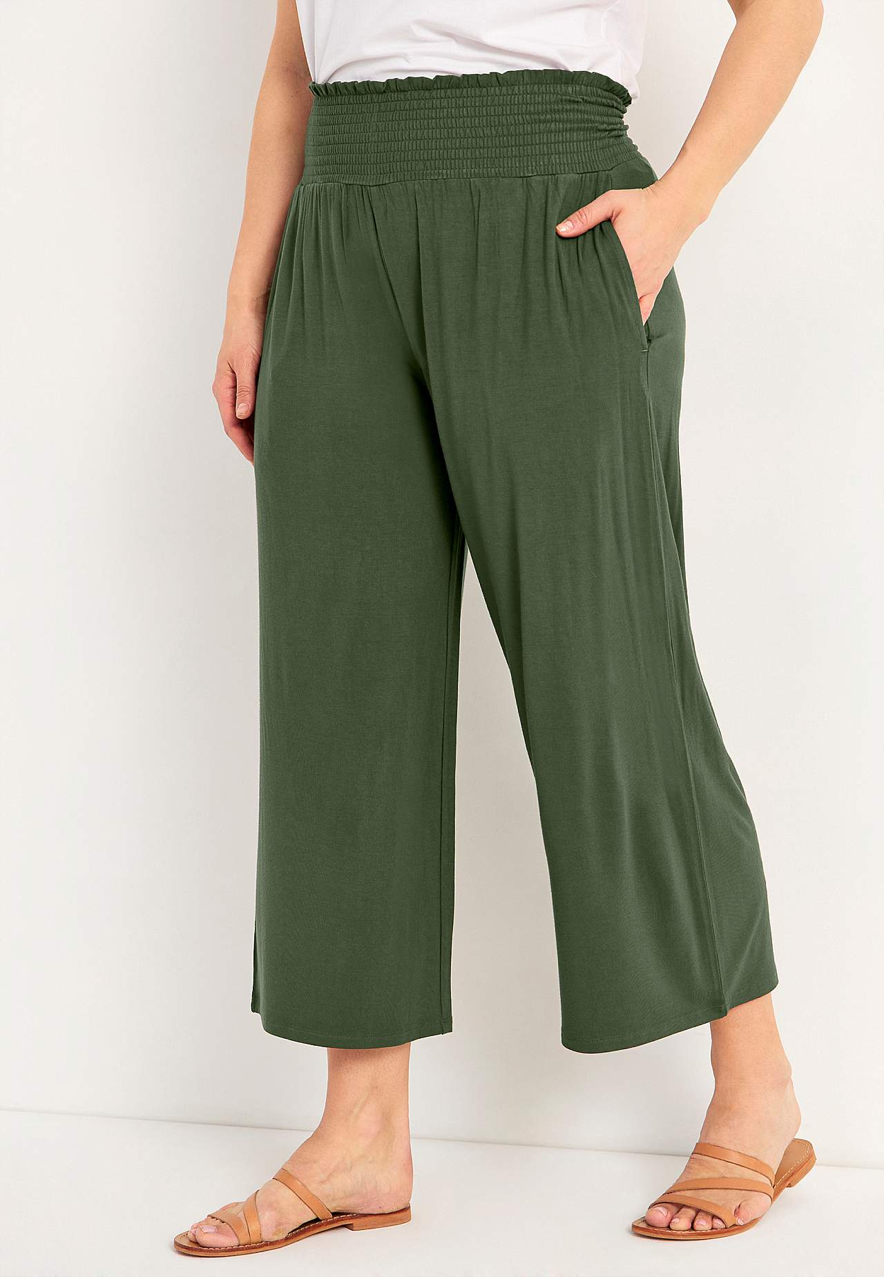 Weiche Jerseyhose mit gesmoktem elastischem Bund Liv