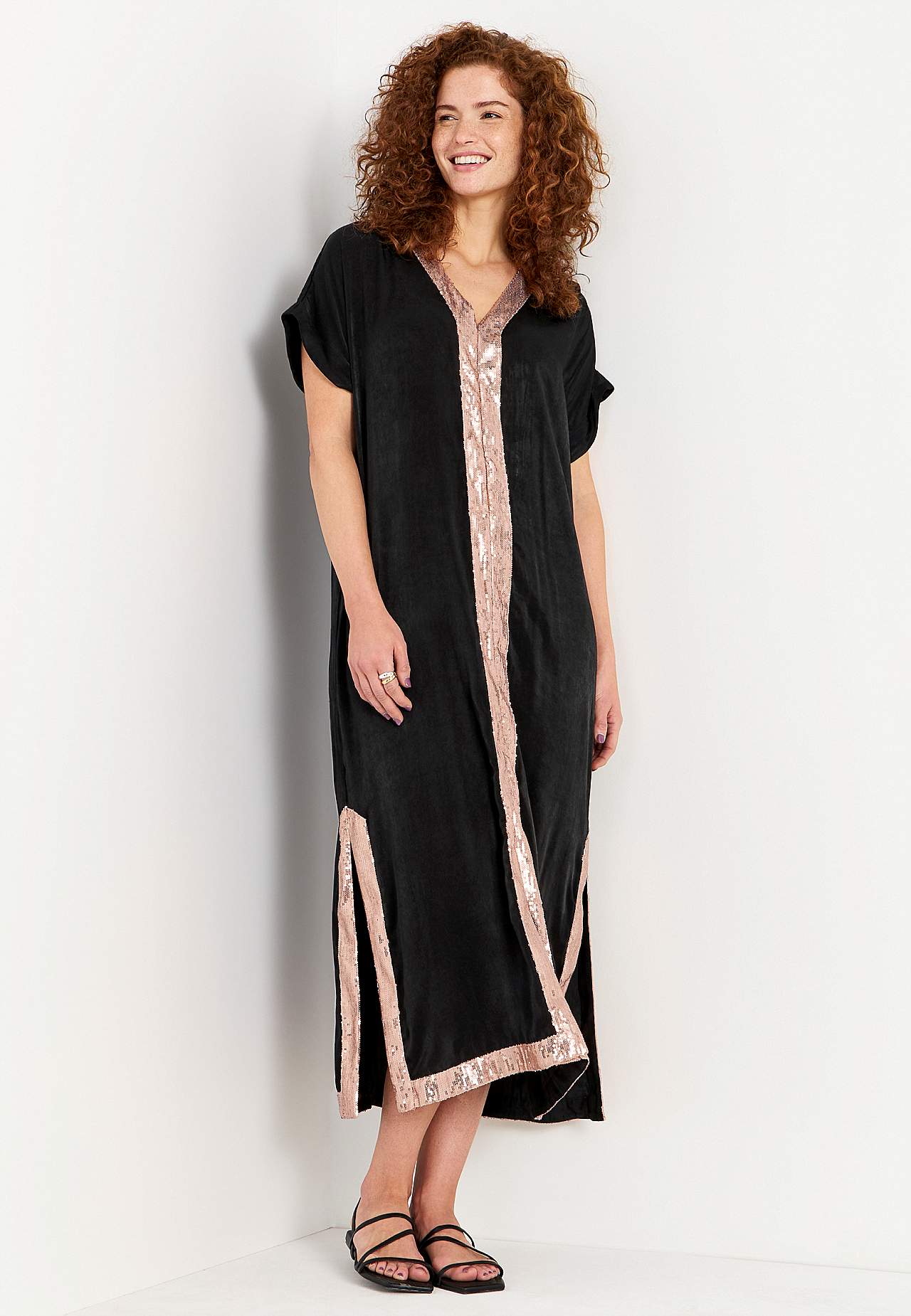 Kaftankleid mit Pailletten Santorini