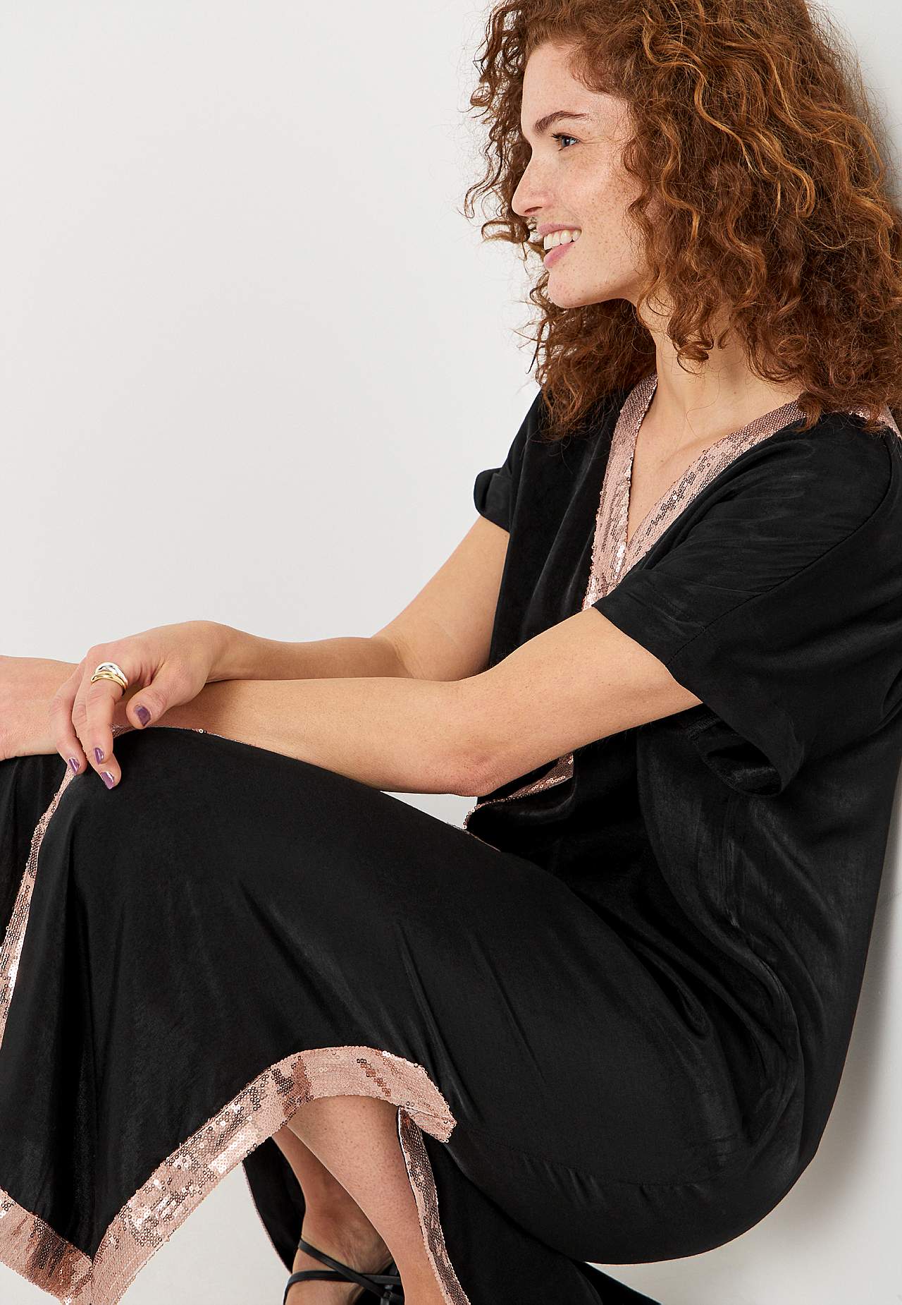 Kaftankleid mit Pailletten Santorini