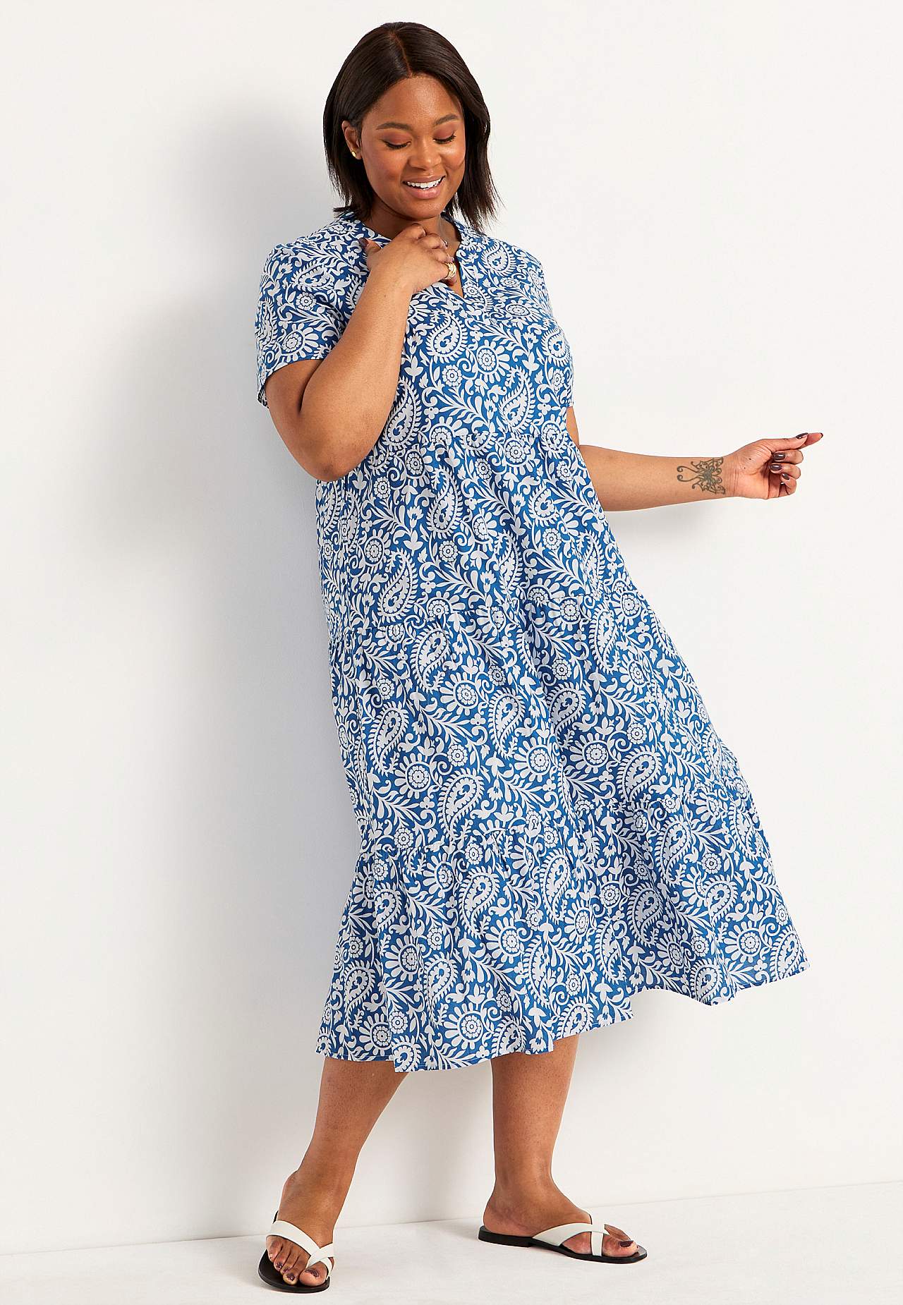 Baumwollkleid mit Volant