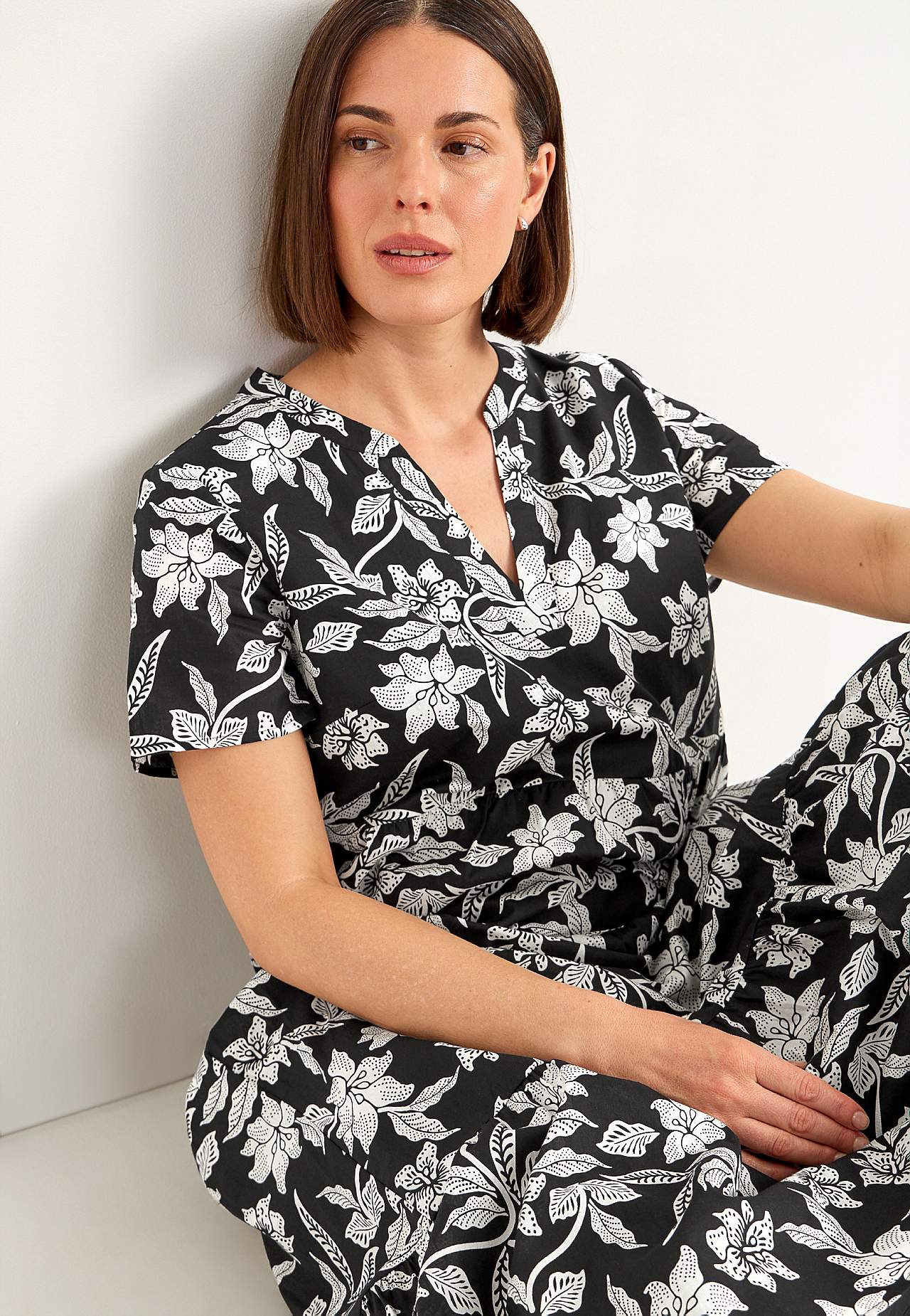 Baumwollkleid mit Volant