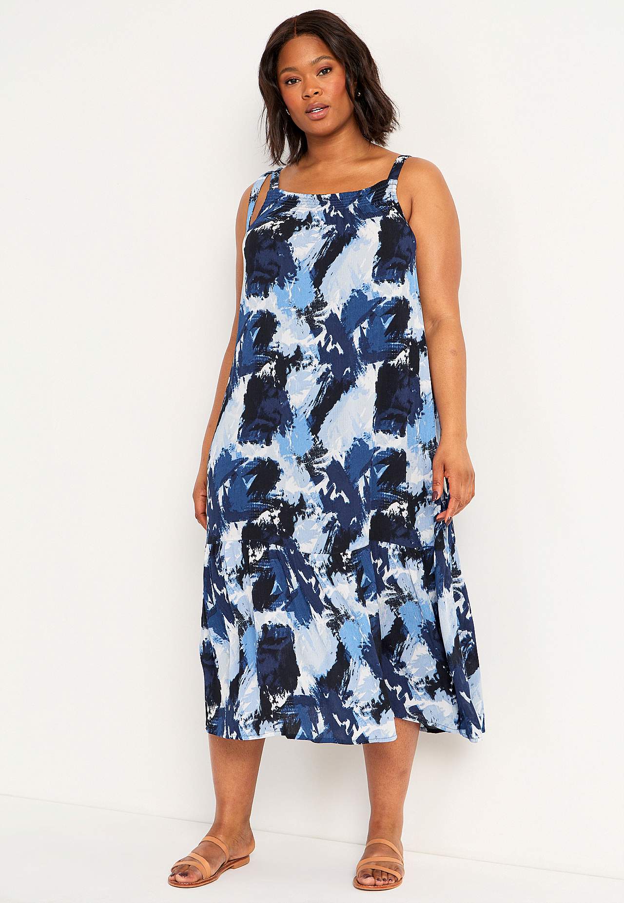 Ärmelloses Rüschenkleid
