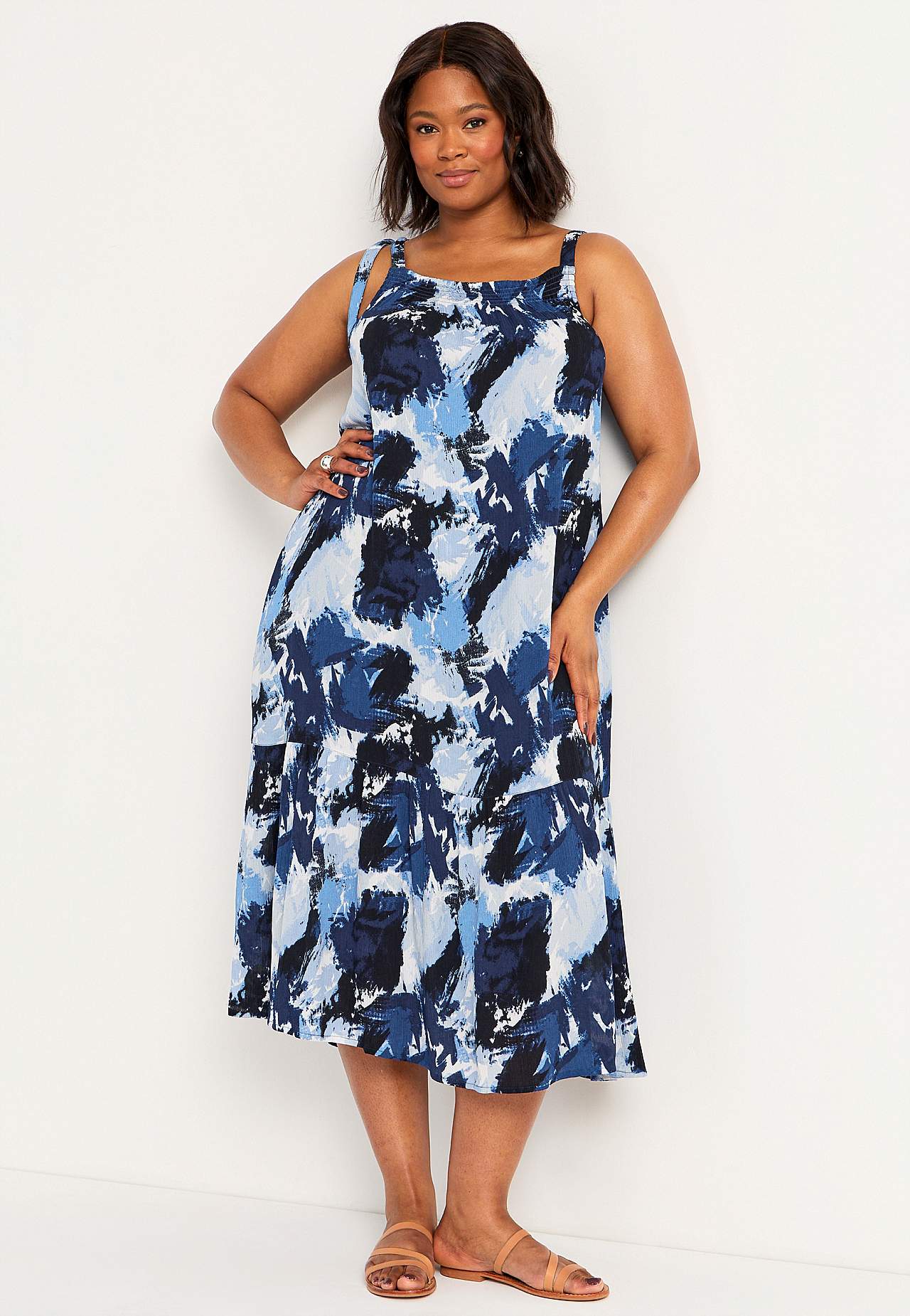 Ärmelloses Rüschenkleid