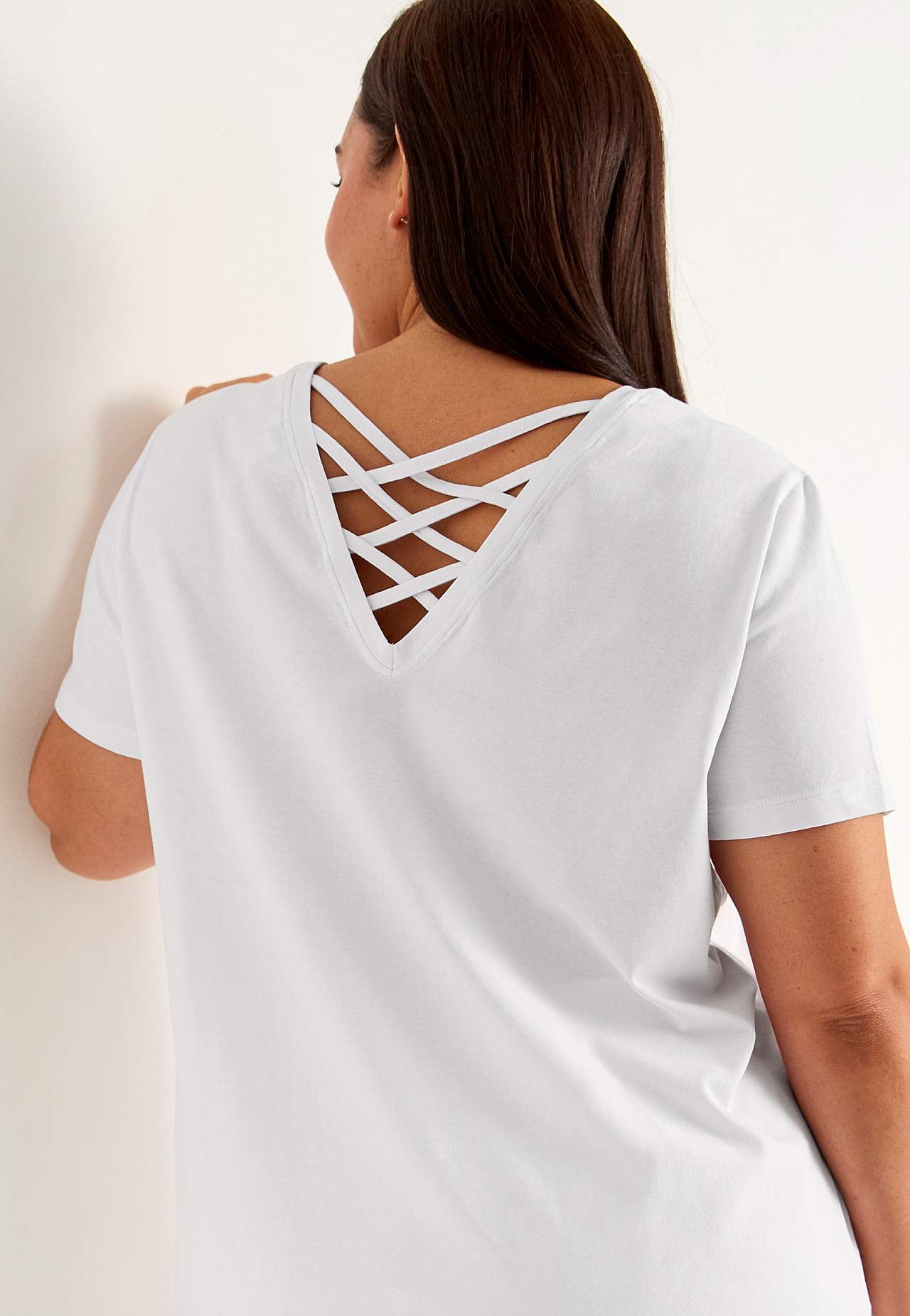 Jersey-Top mit geflochtenem Rücken-Detail