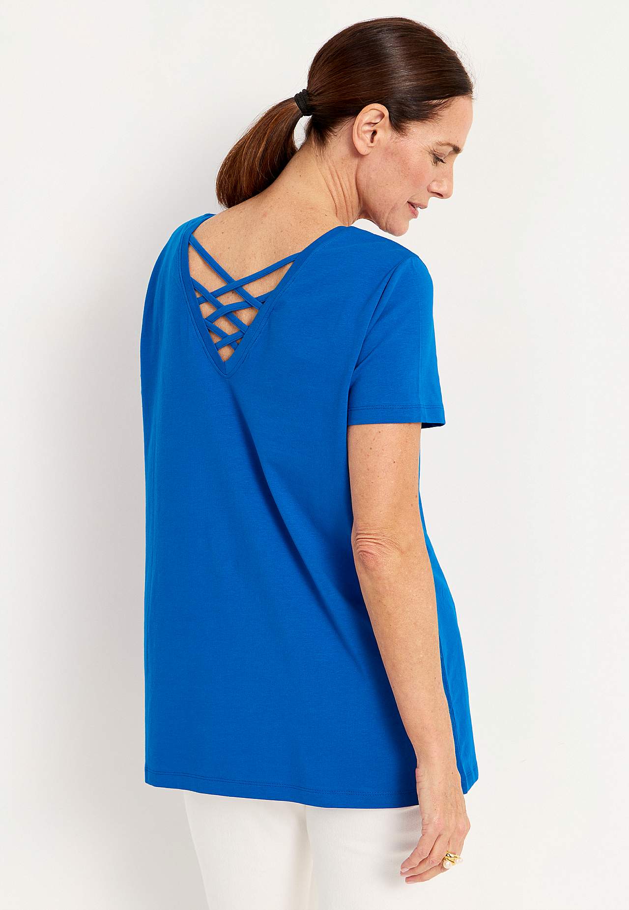 Jersey-Top mit geflochtenem Rücken-Detail