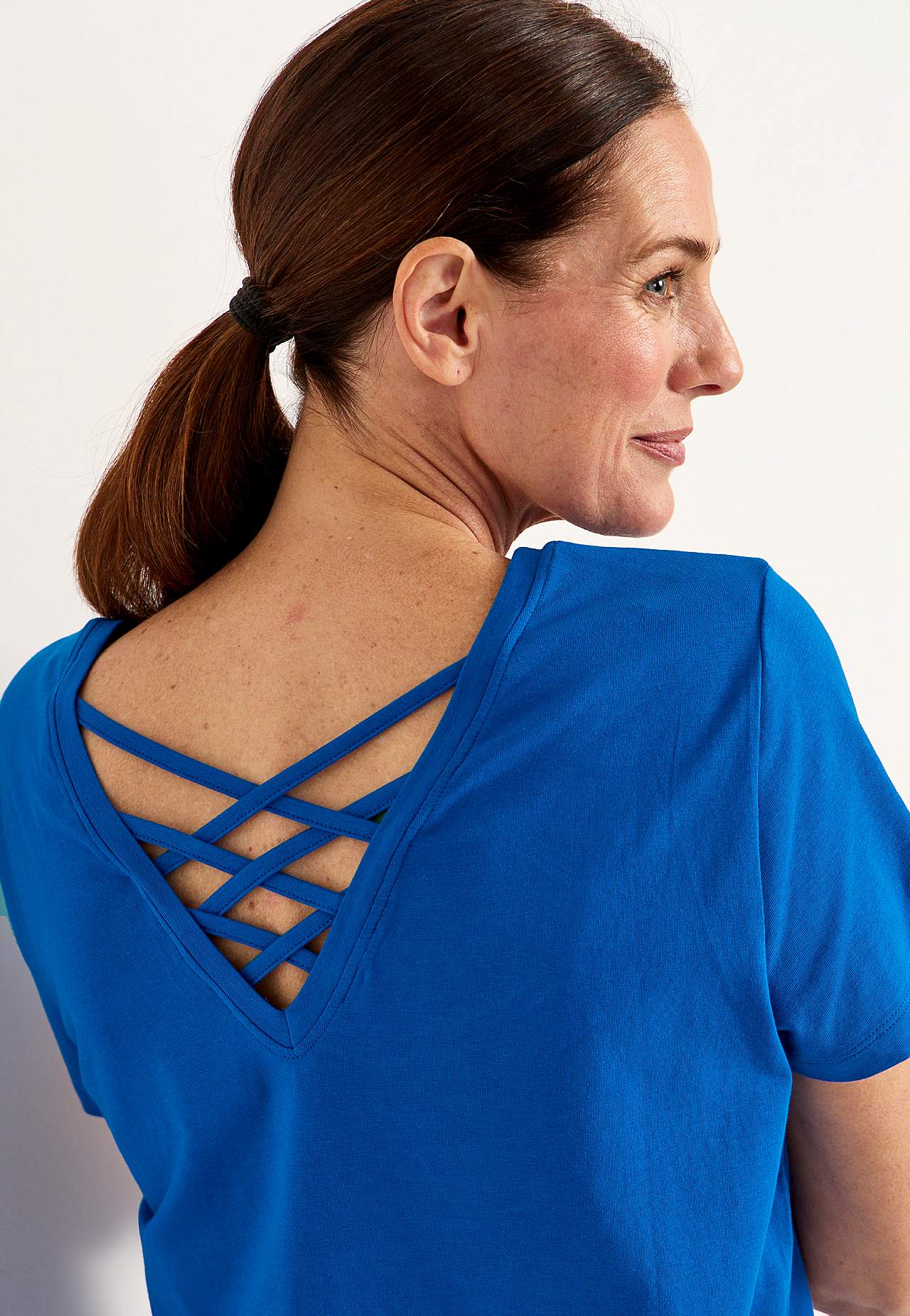 Jersey-Top mit geflochtenem Rücken-Detail