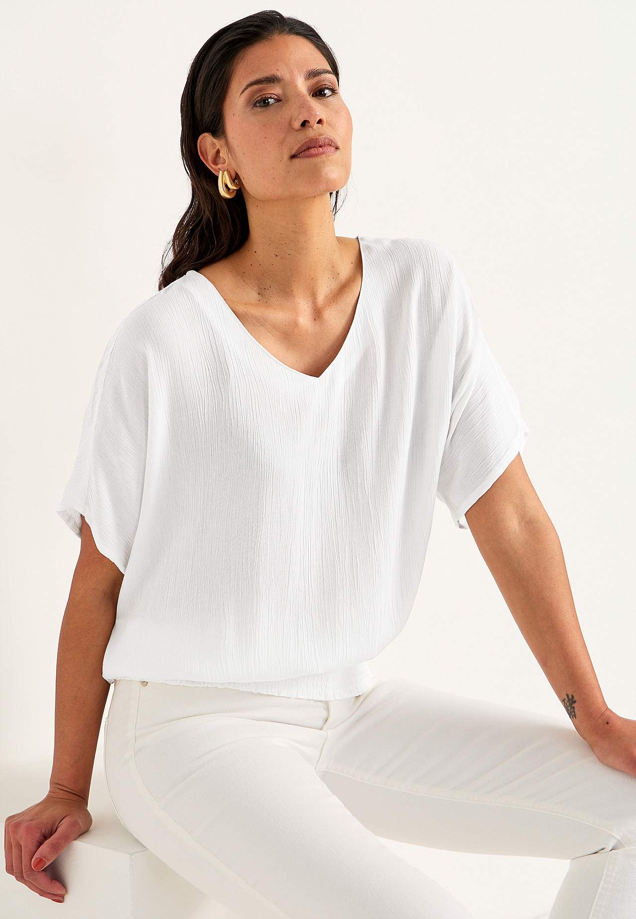 Bluse aus Viskose-Krepp Sanna