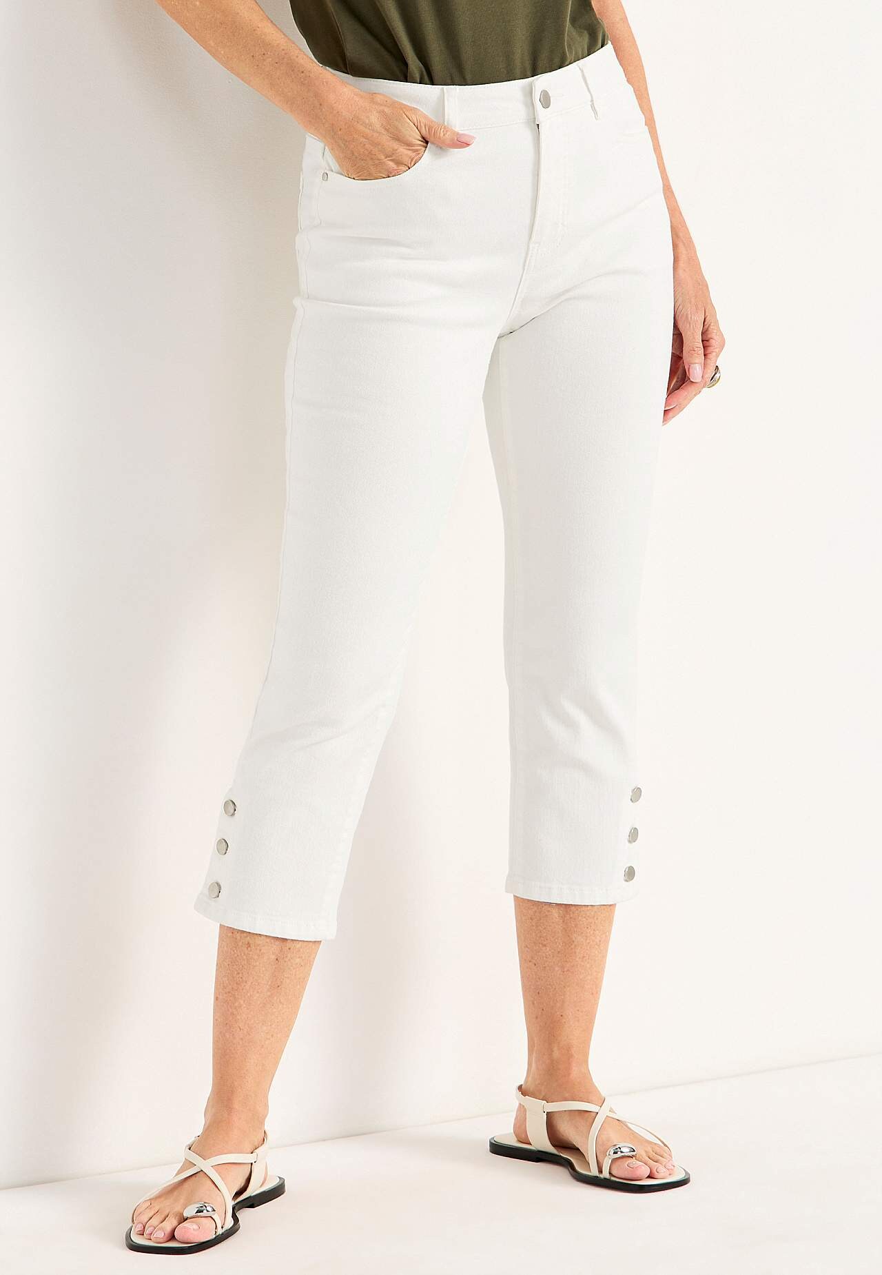 Cropped Jeans mit Fünf-Taschen-Design
