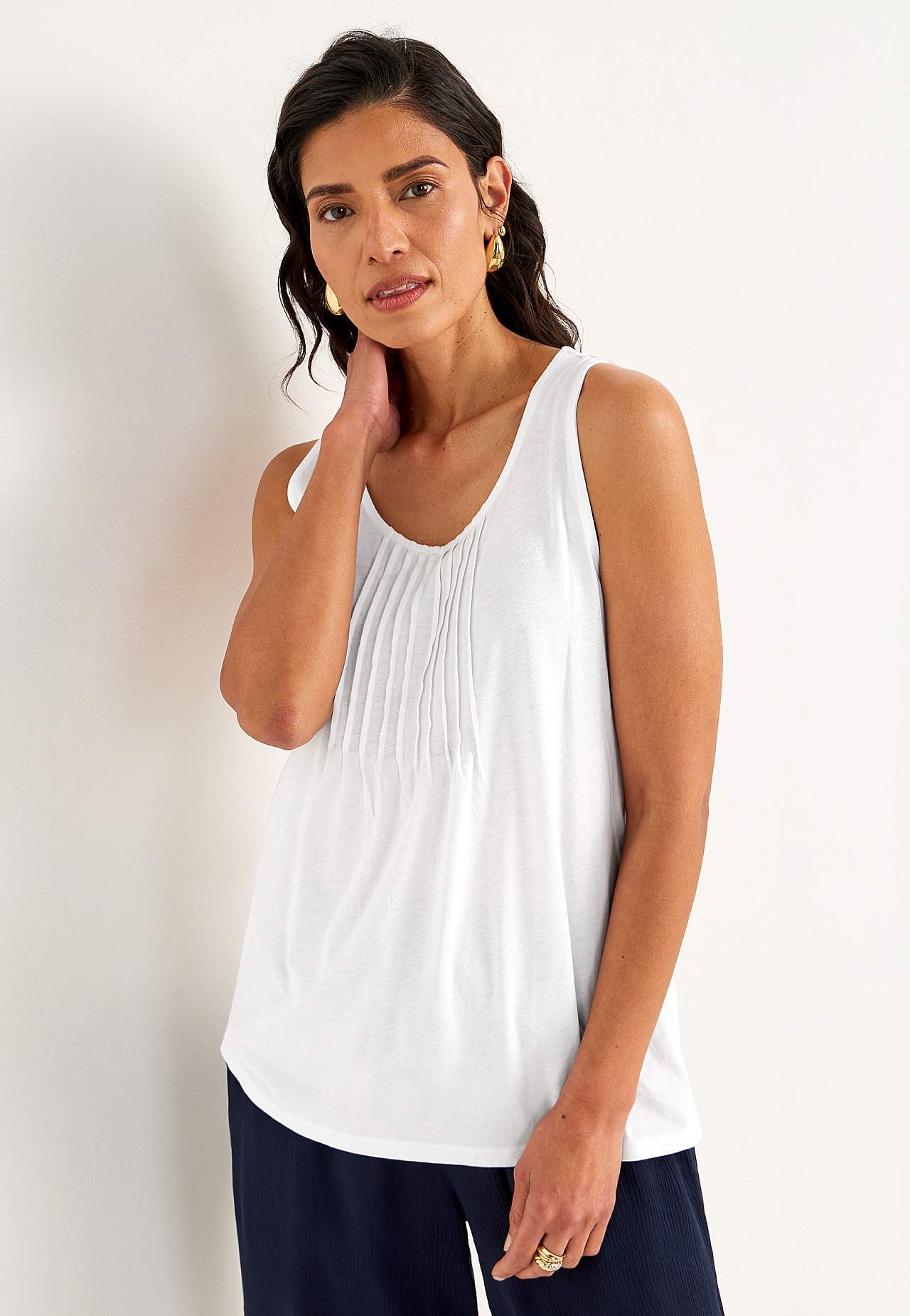 Tanktop mit dekorativer Biese